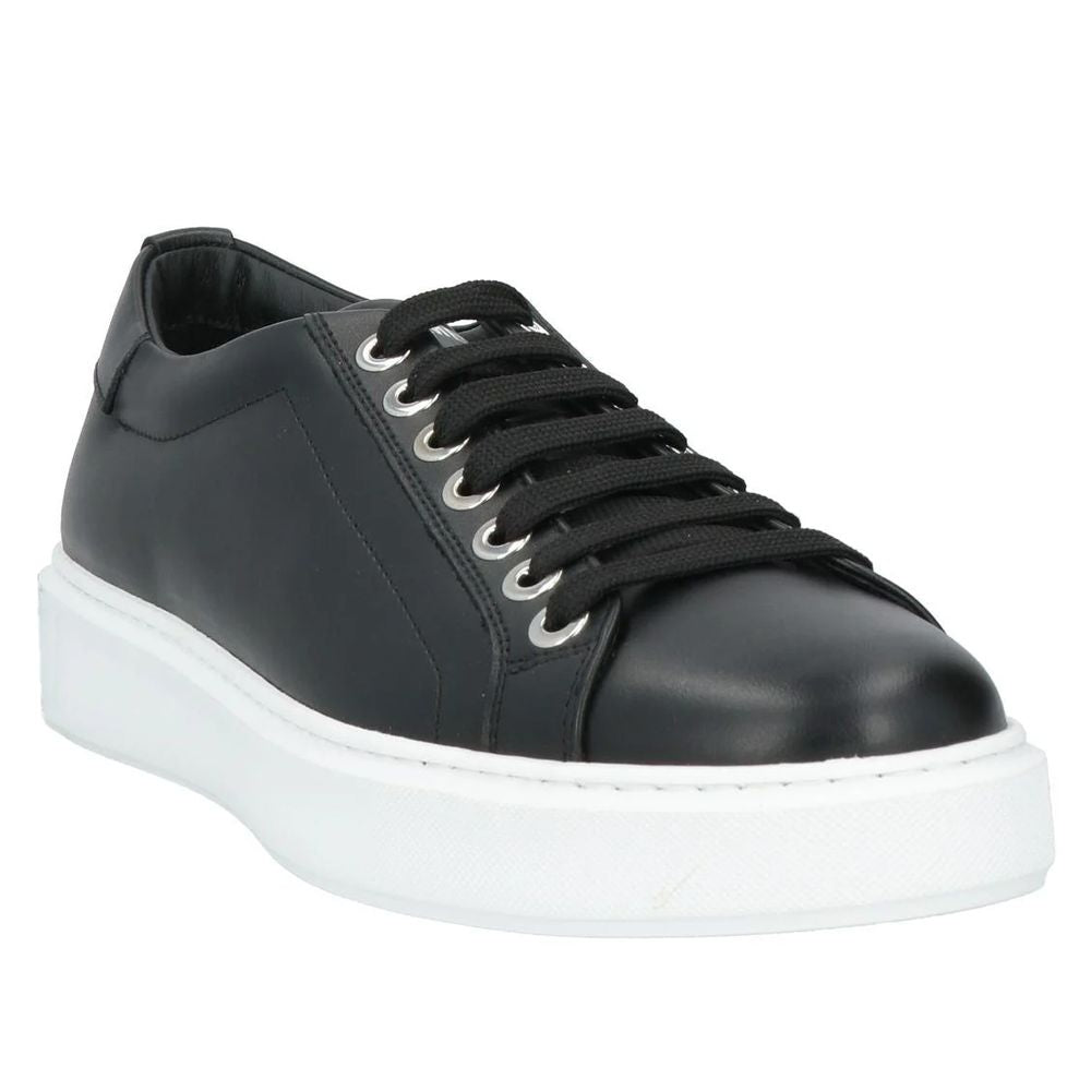Black Calfskin Men Sneaker - ventzia