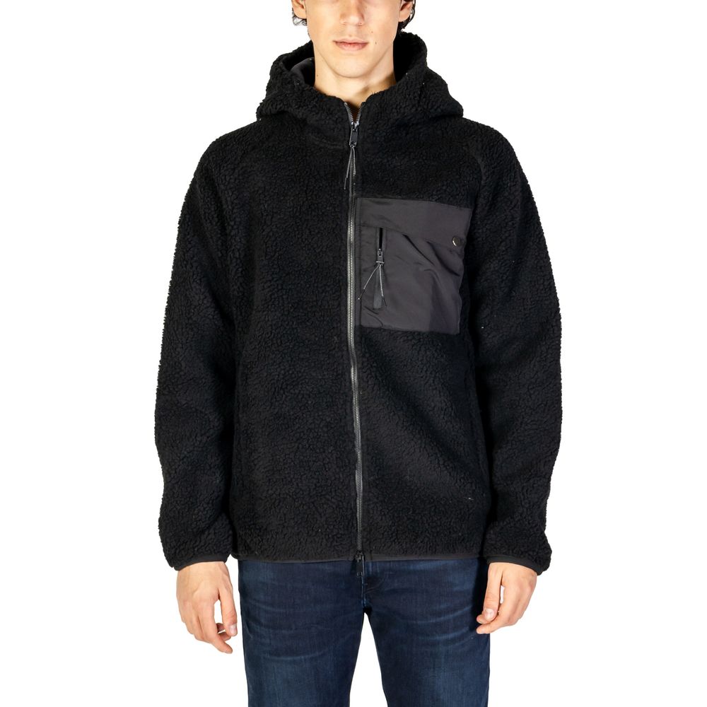 Black Polyester Jackets & Coat - ventzia