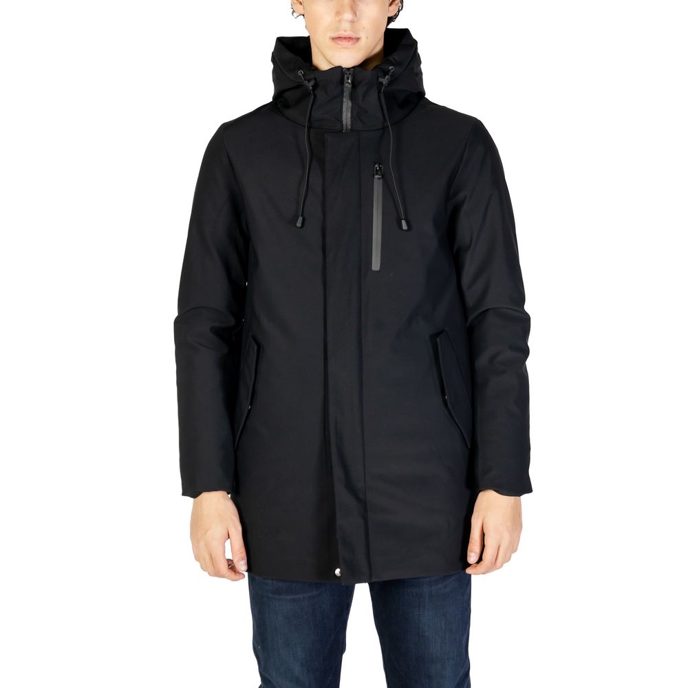 Black Nylon Jackets & Coat - ventzia
