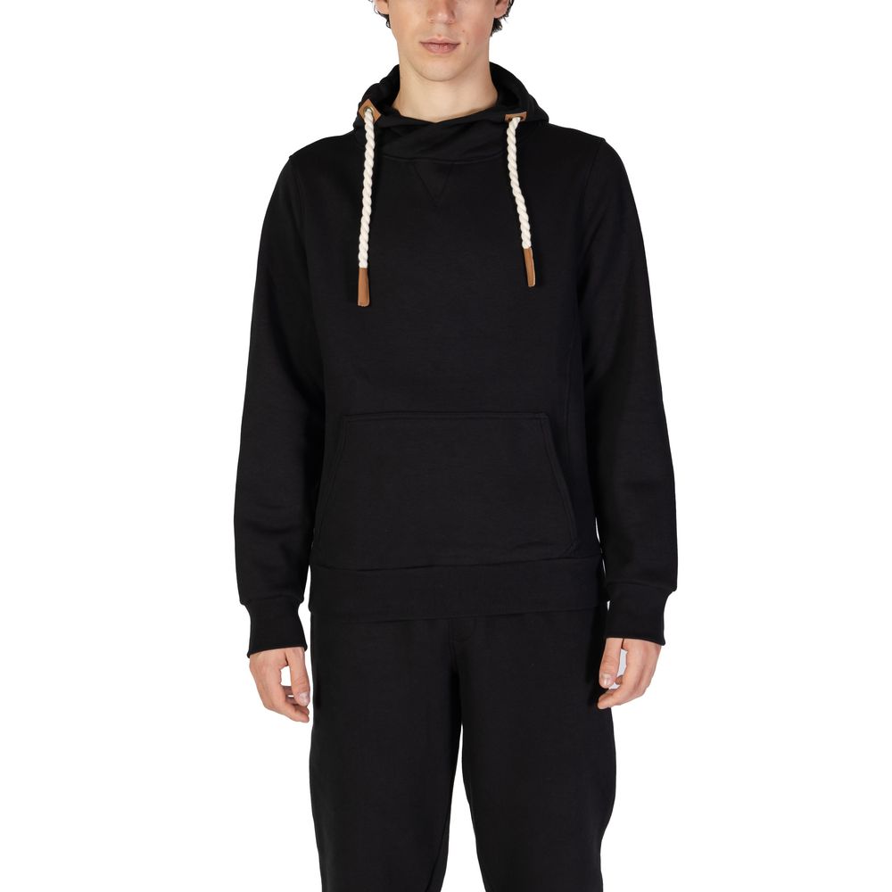 Black Cotton Hoody - ventzia