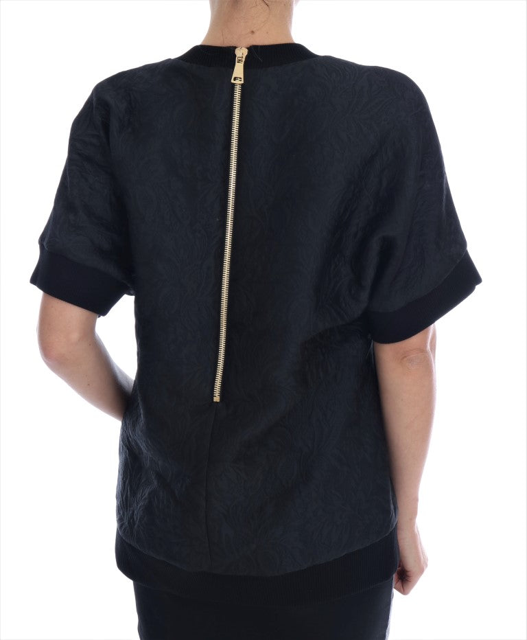Enchanted Crystal Embellished Black Sweater - ventzia