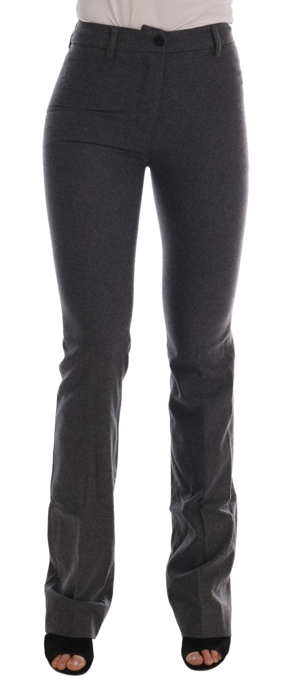 Chic Gray Formal Pants - Elegance Refined - ventzia