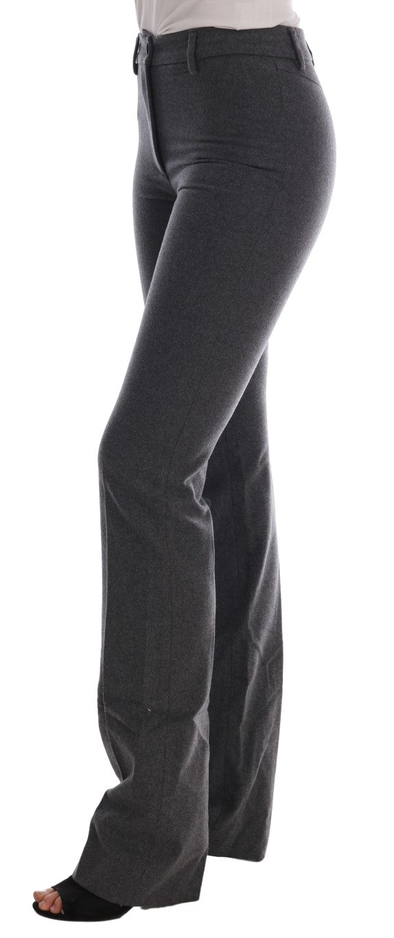 Chic Gray Formal Pants - Elegance Refined - ventzia