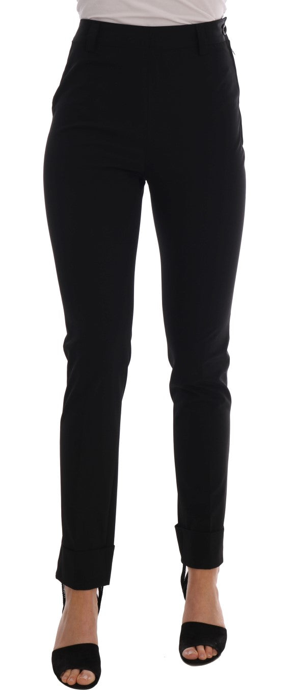 Sleek Black Stirrup Leggings - ventzia