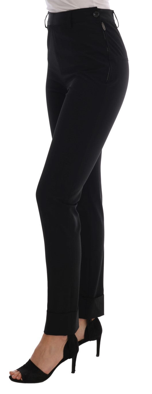 Sleek Black Stirrup Leggings - ventzia