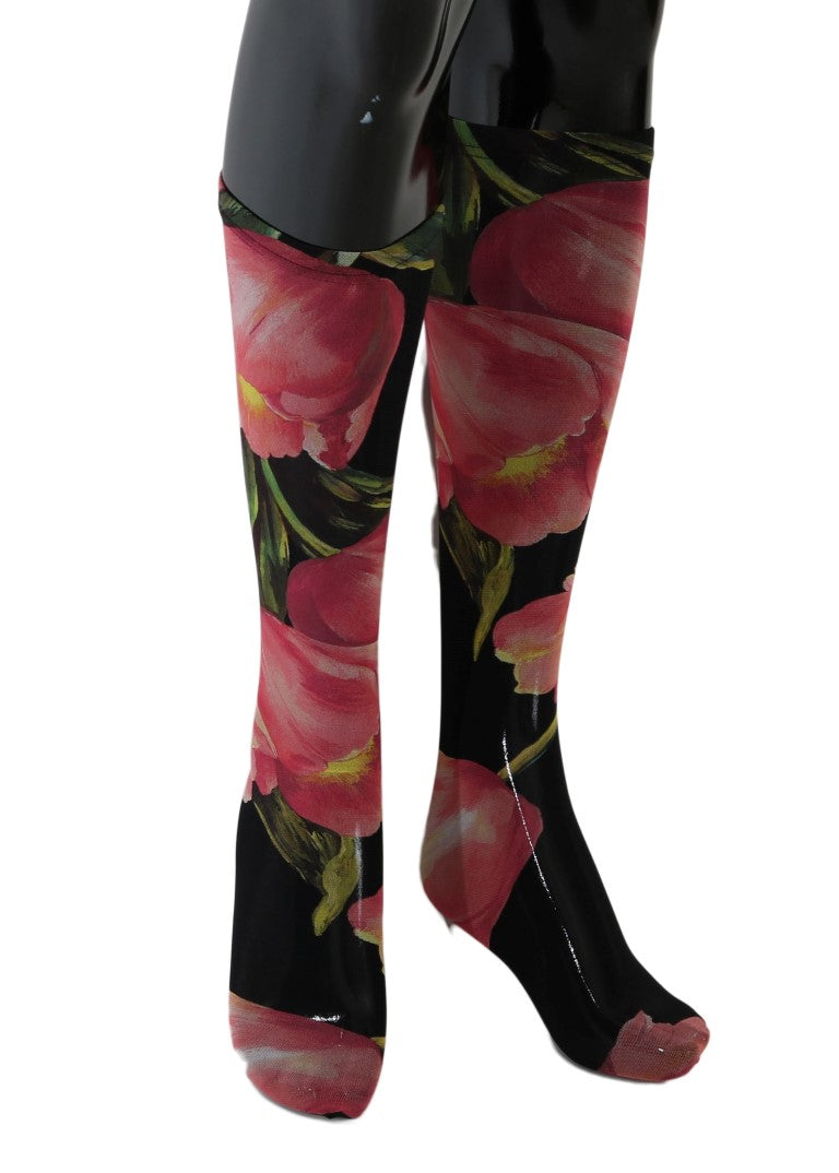 Floral Nylon Stretch Stockings - ventzia