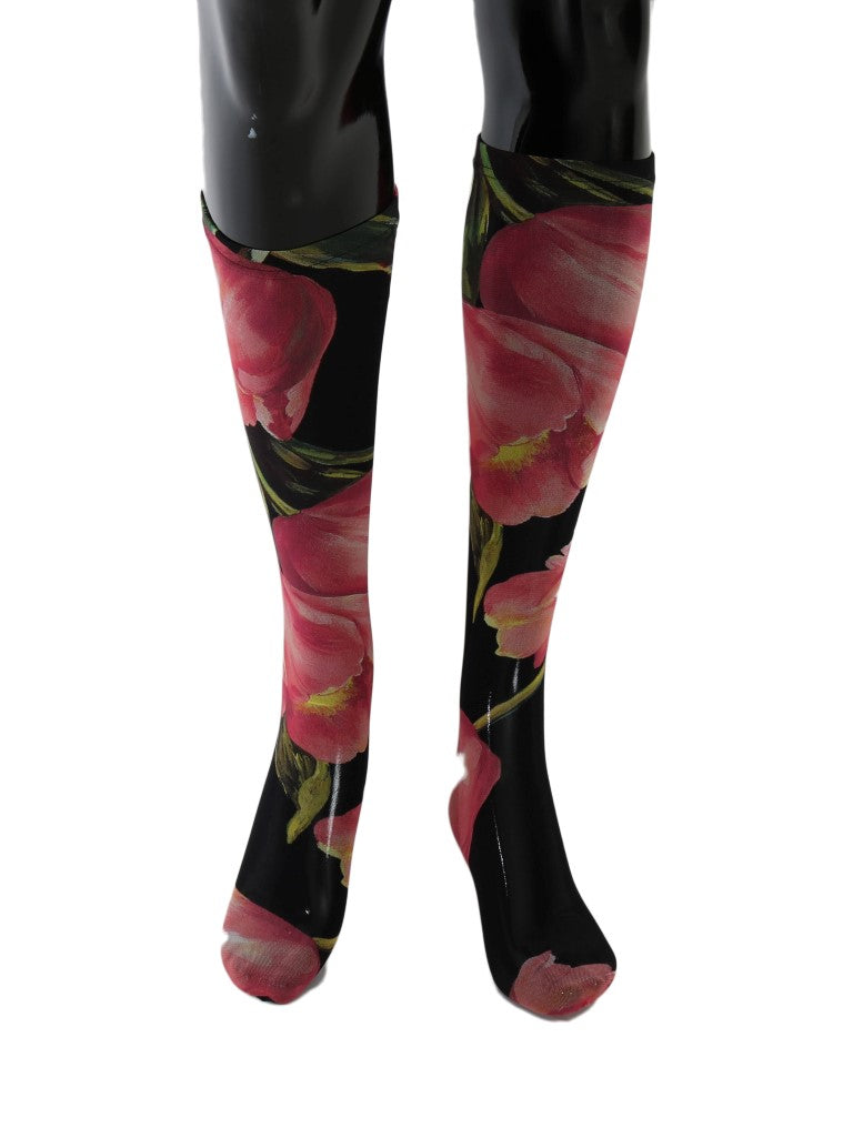 Floral Nylon Stretch Stockings - ventzia