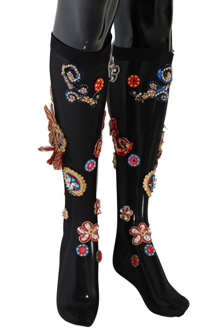 Elegant Embellished Crystal Stockings - ventzia