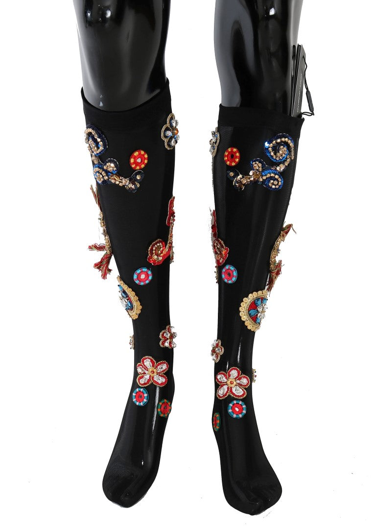 Elegant Embellished Crystal Stockings - ventzia