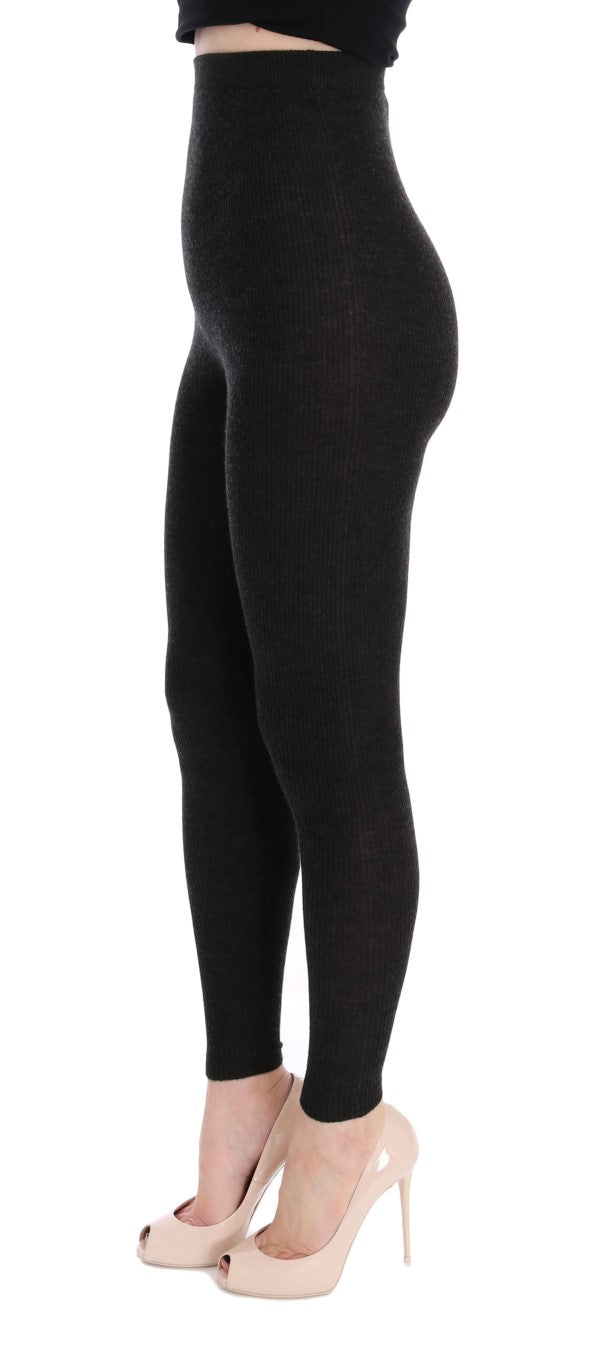 Elegant High-Waist Cashmere Tights Pants - ventzia