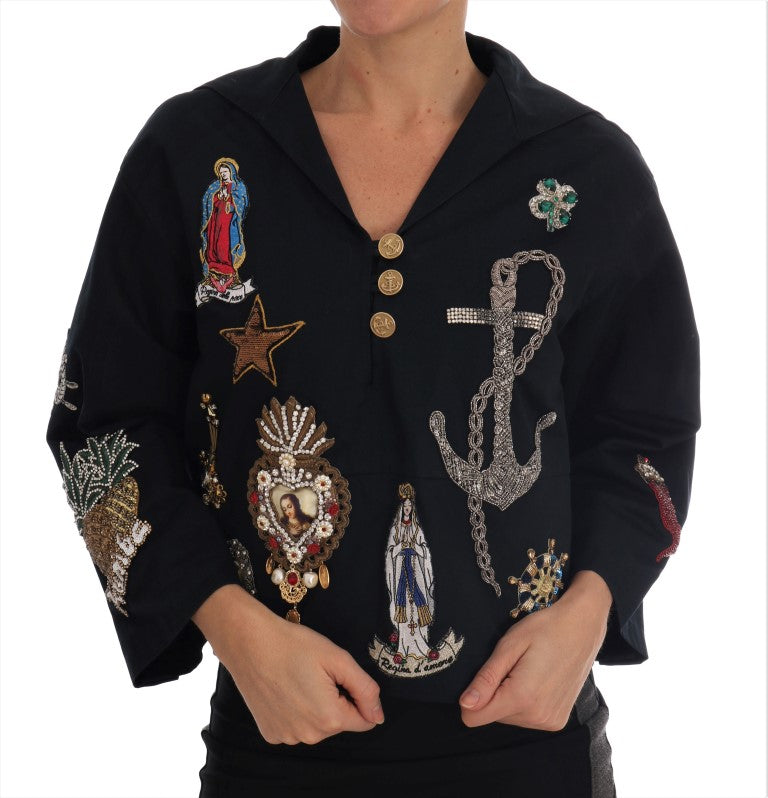Enchanted Blue Crystal Embroidered Coat - ventzia