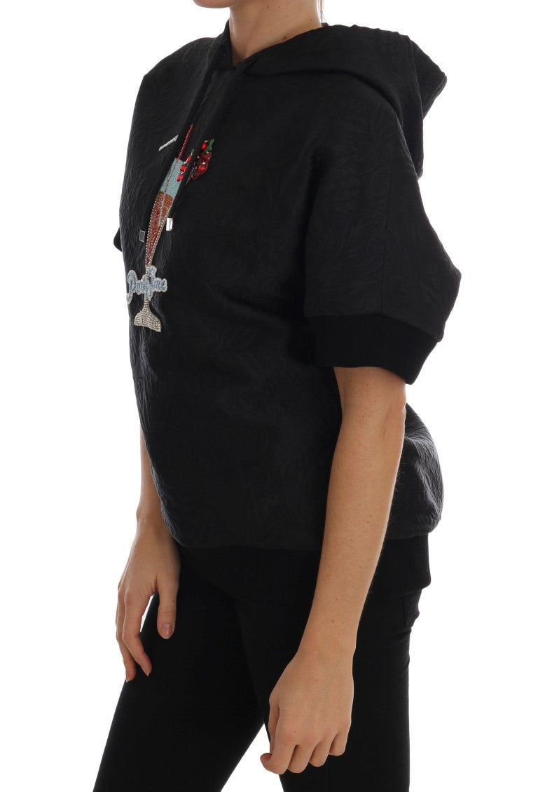 Enchanted Brocade Crystal Hooded Sweater - ventzia
