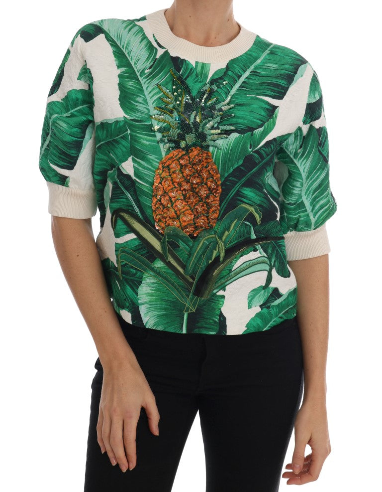 Tropical Sequined Sweater - Lush Greenery Edition - ventzia