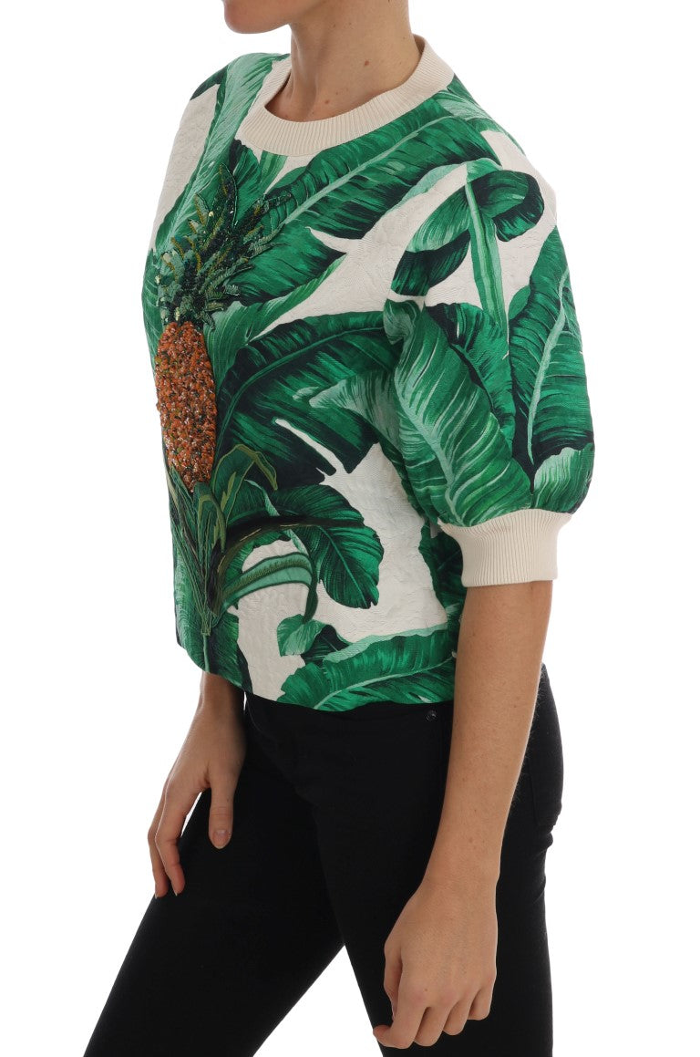 Tropical Sequined Sweater - Lush Greenery Edition - ventzia