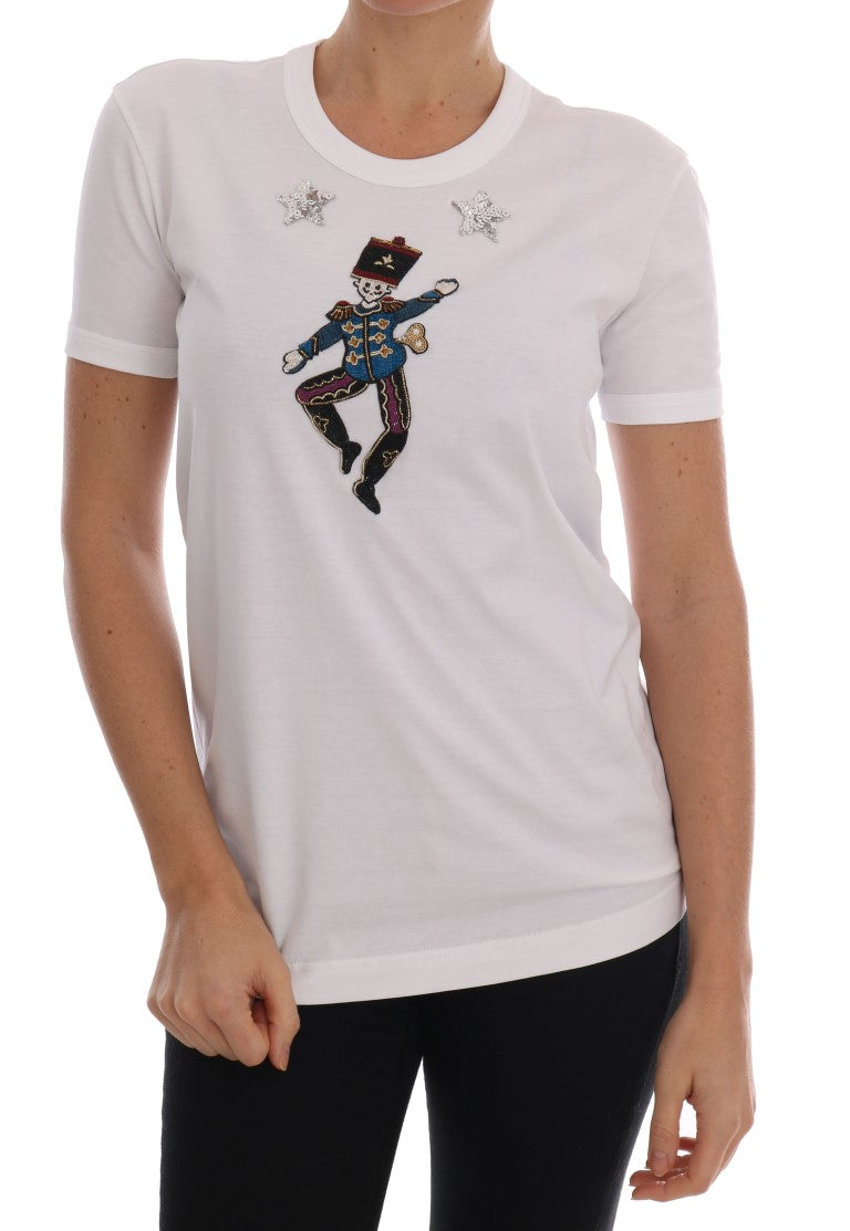 Sequined Fairy Tale Cotton T-Shirt - ventzia