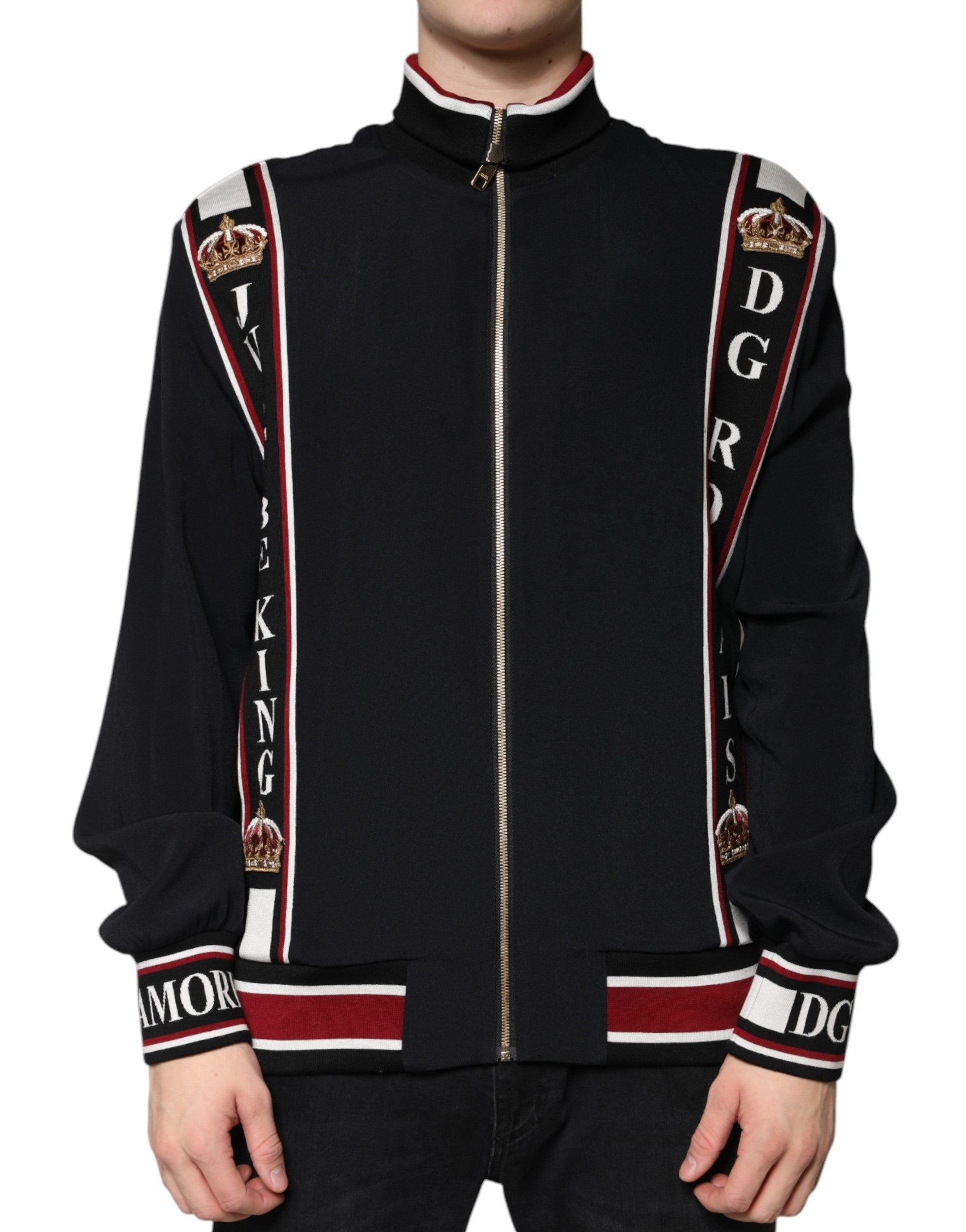 Black DG King Full Zip Sweatshirt Sweater - ventzia