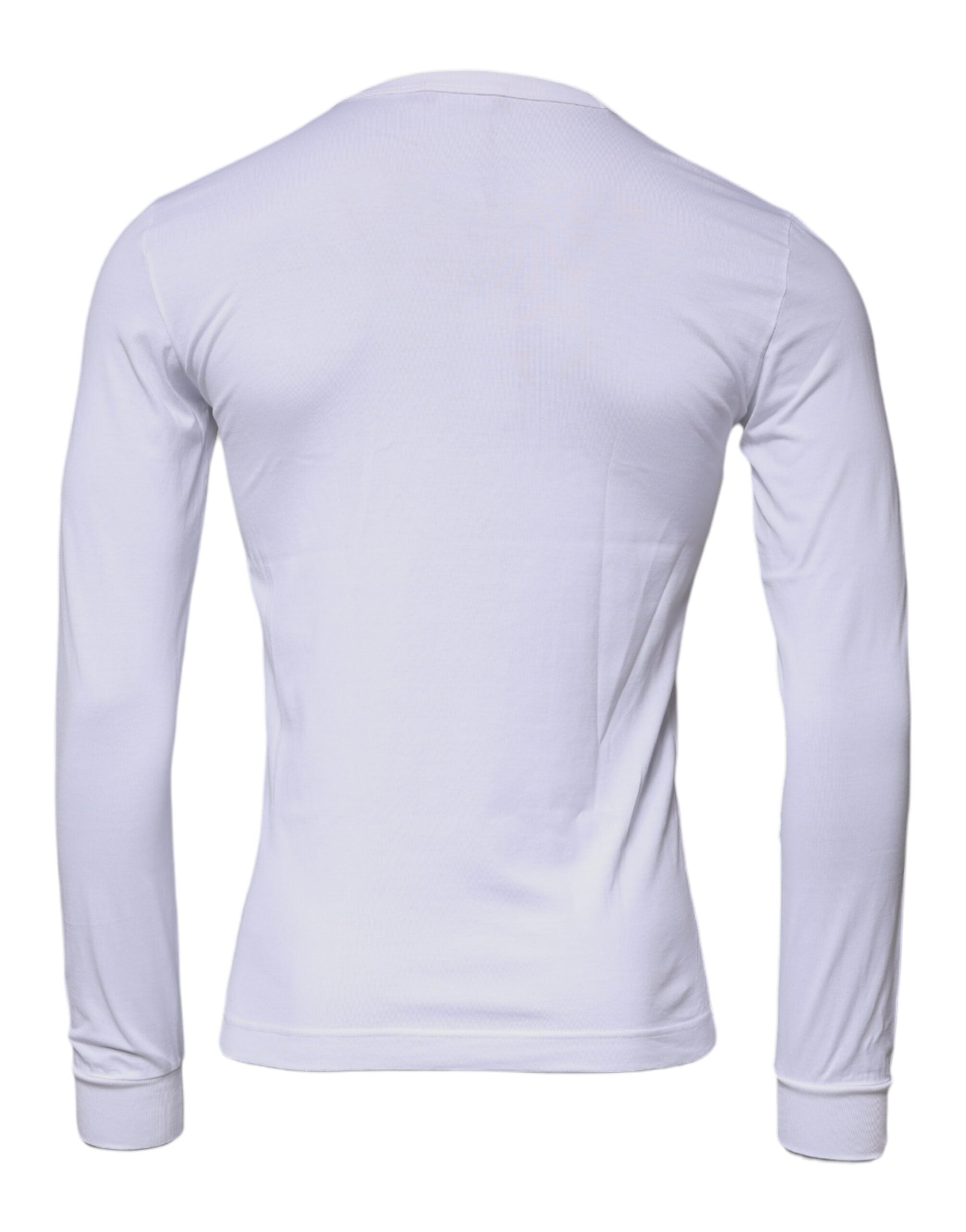 White Crown Crew Neck Cotton Pullover Sweater - ventzia