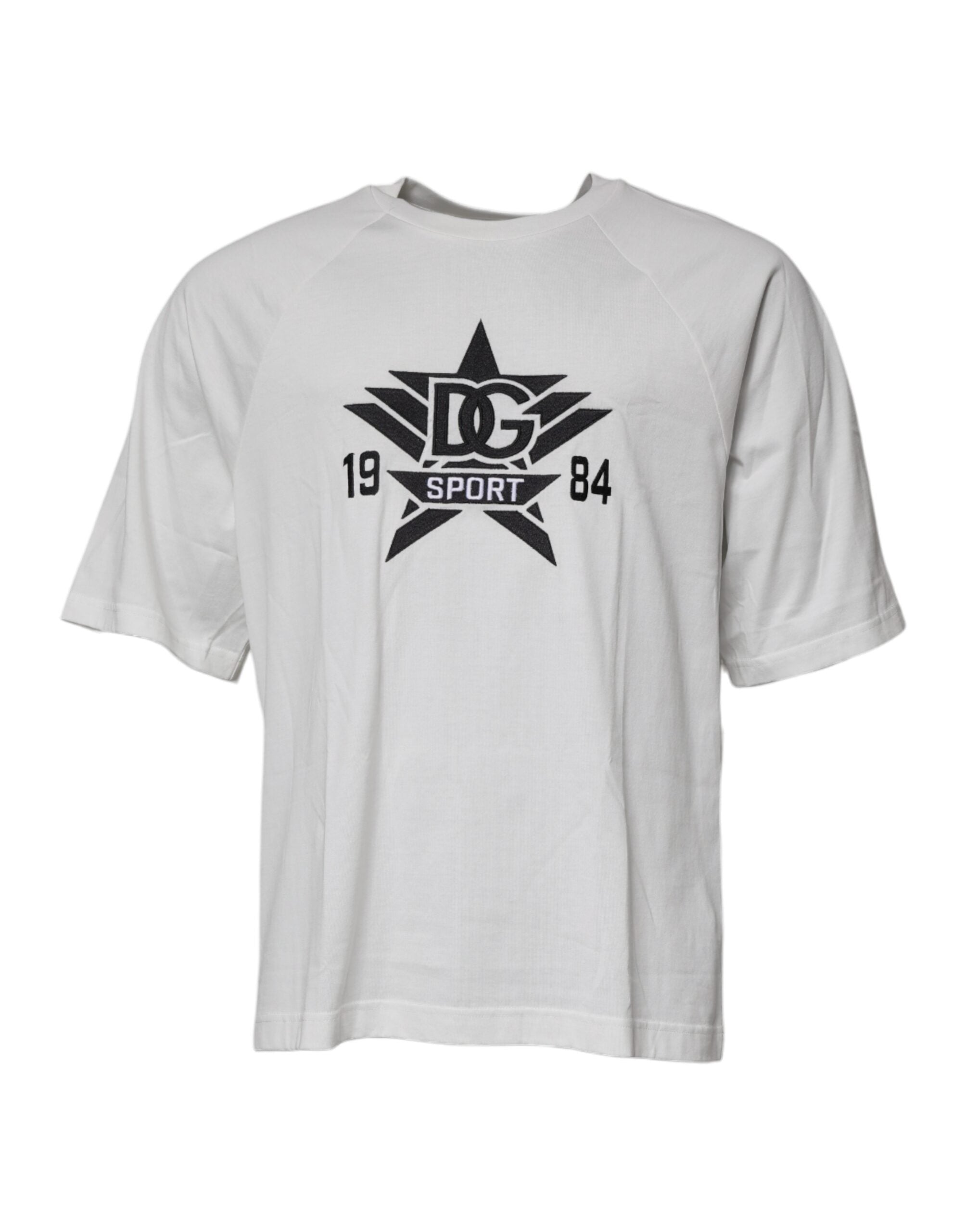 White DG Sport Crew Neck Short Sleeve T-shirt - ventzia