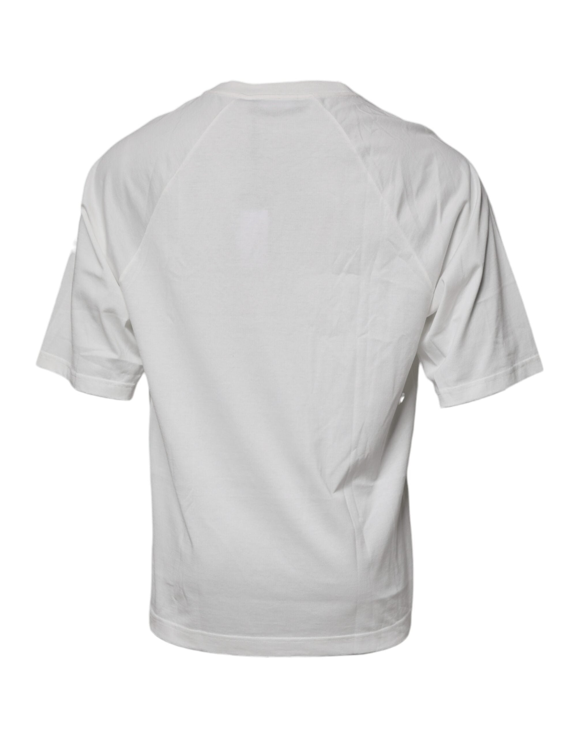 White DG Sport Crew Neck Short Sleeve T-shirt - ventzia
