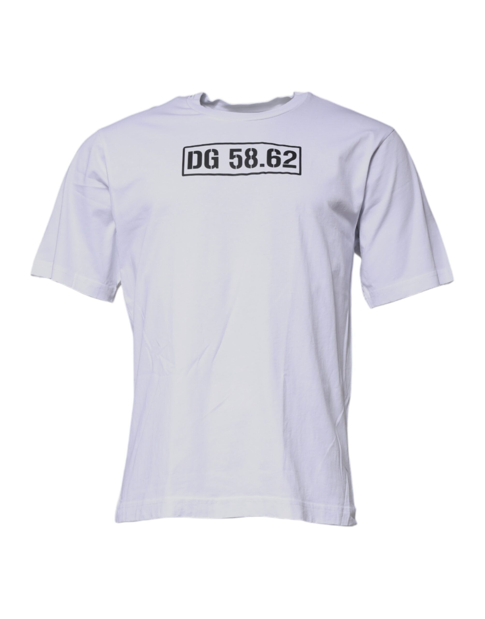 White DG Logo Cotton Crew Neck T-shirt - ventzia