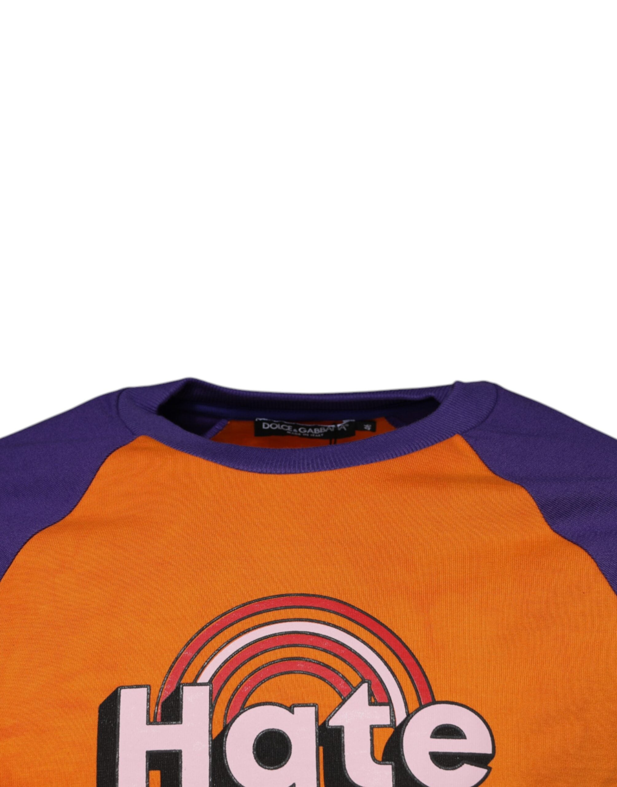 Orange Purple Graphic Print Short Sleeves T-shirt - ventzia