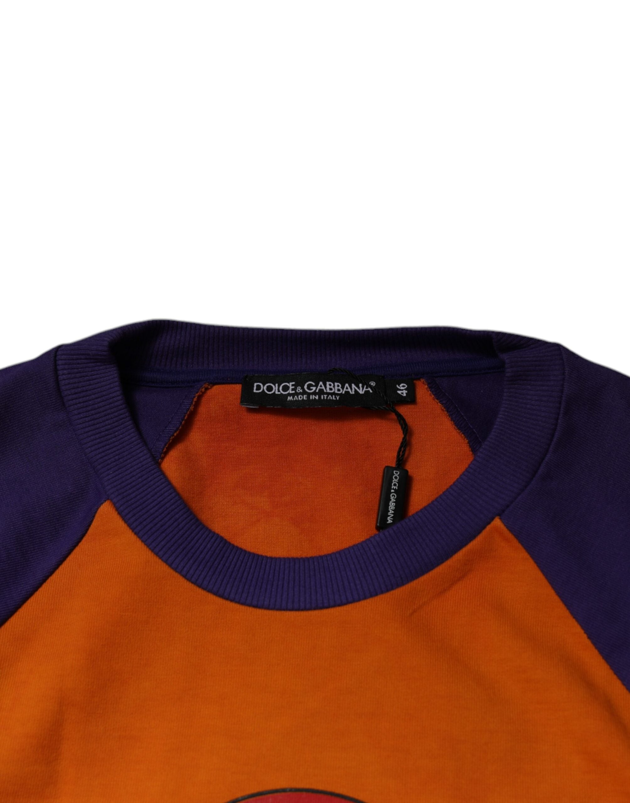 Orange Purple Graphic Print Short Sleeves T-shirt - ventzia