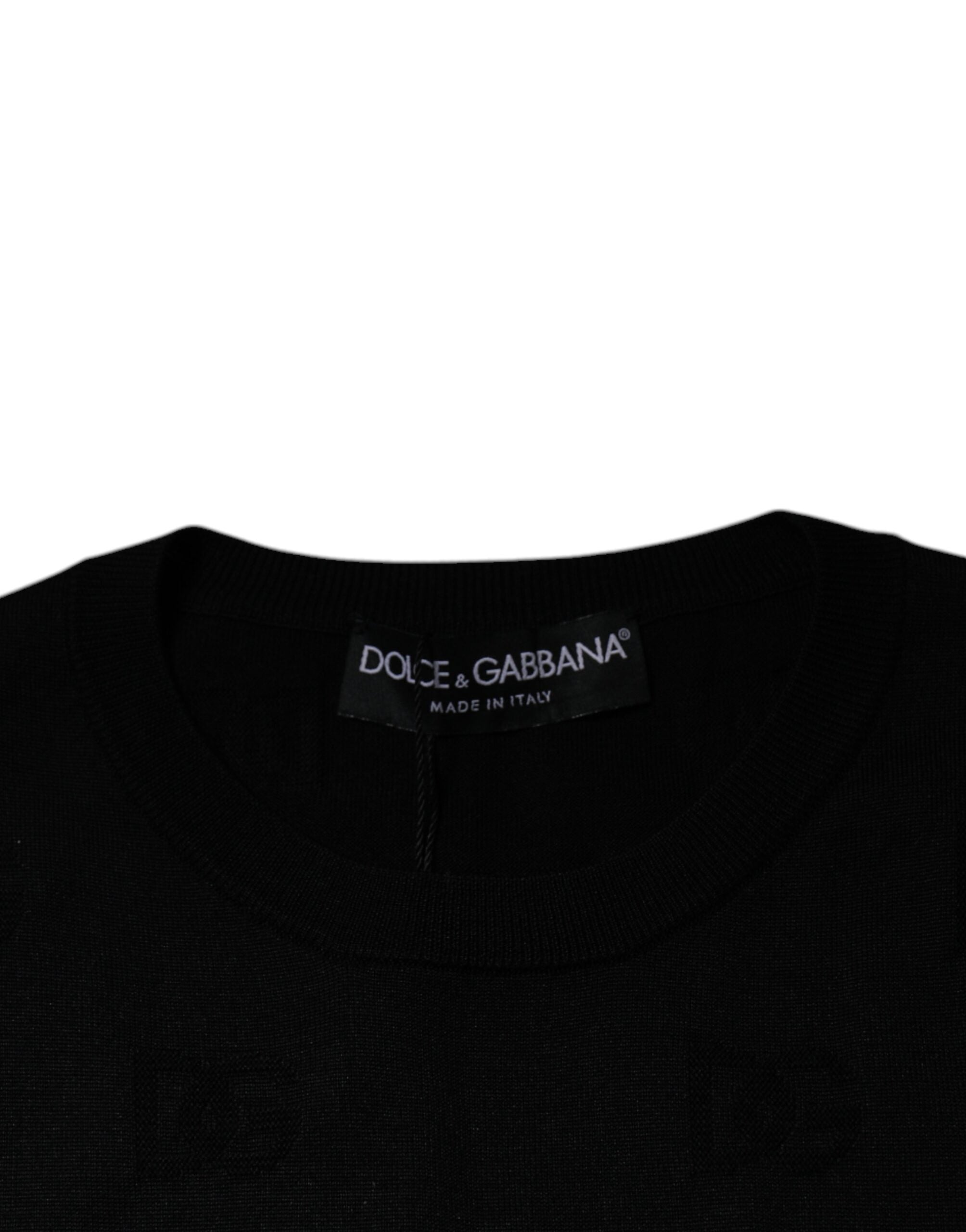 Black Silk Round Neck Sleeveless T-shirt - ventzia