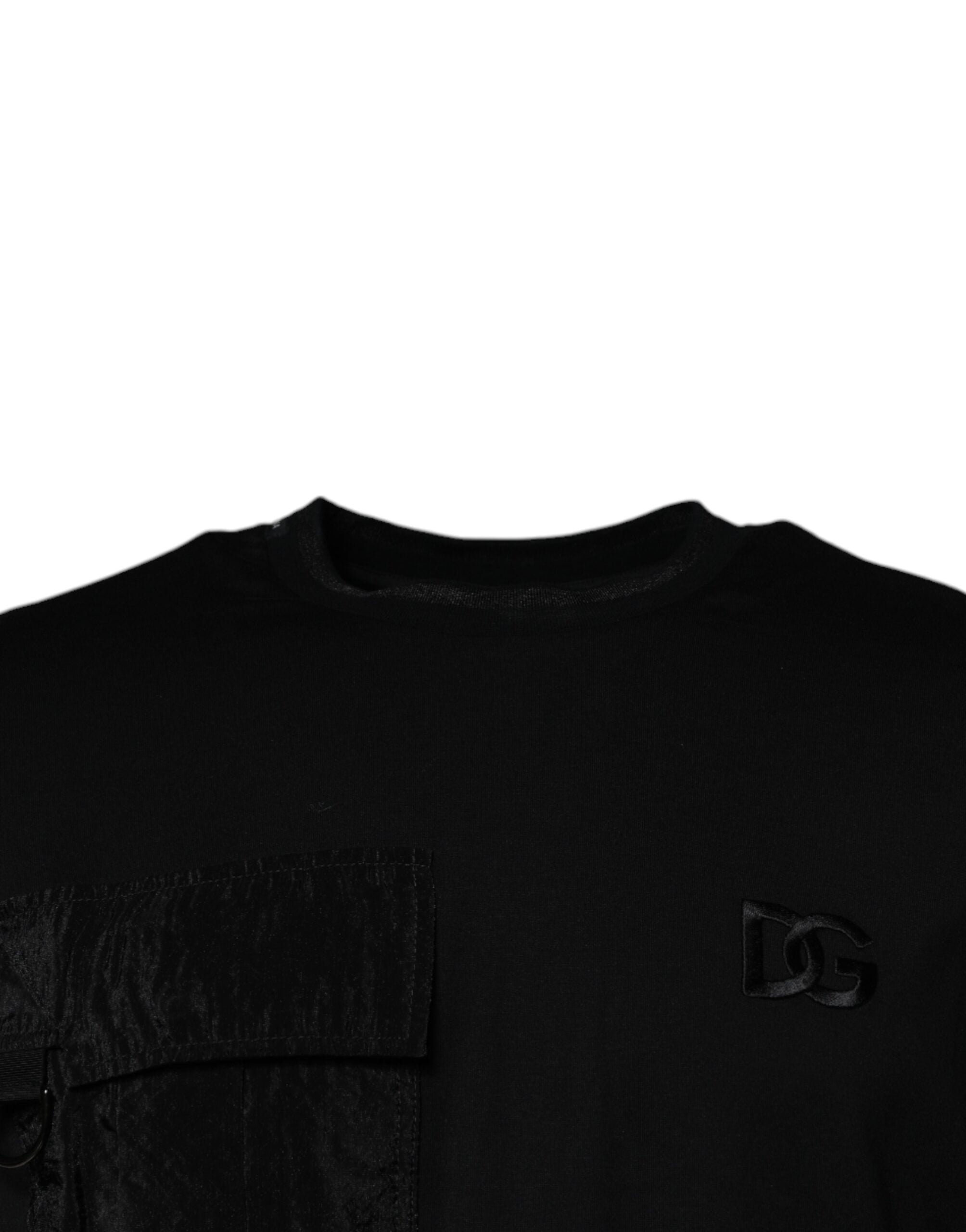Black Crew Neck Short Sleeve T-shirt - ventzia
