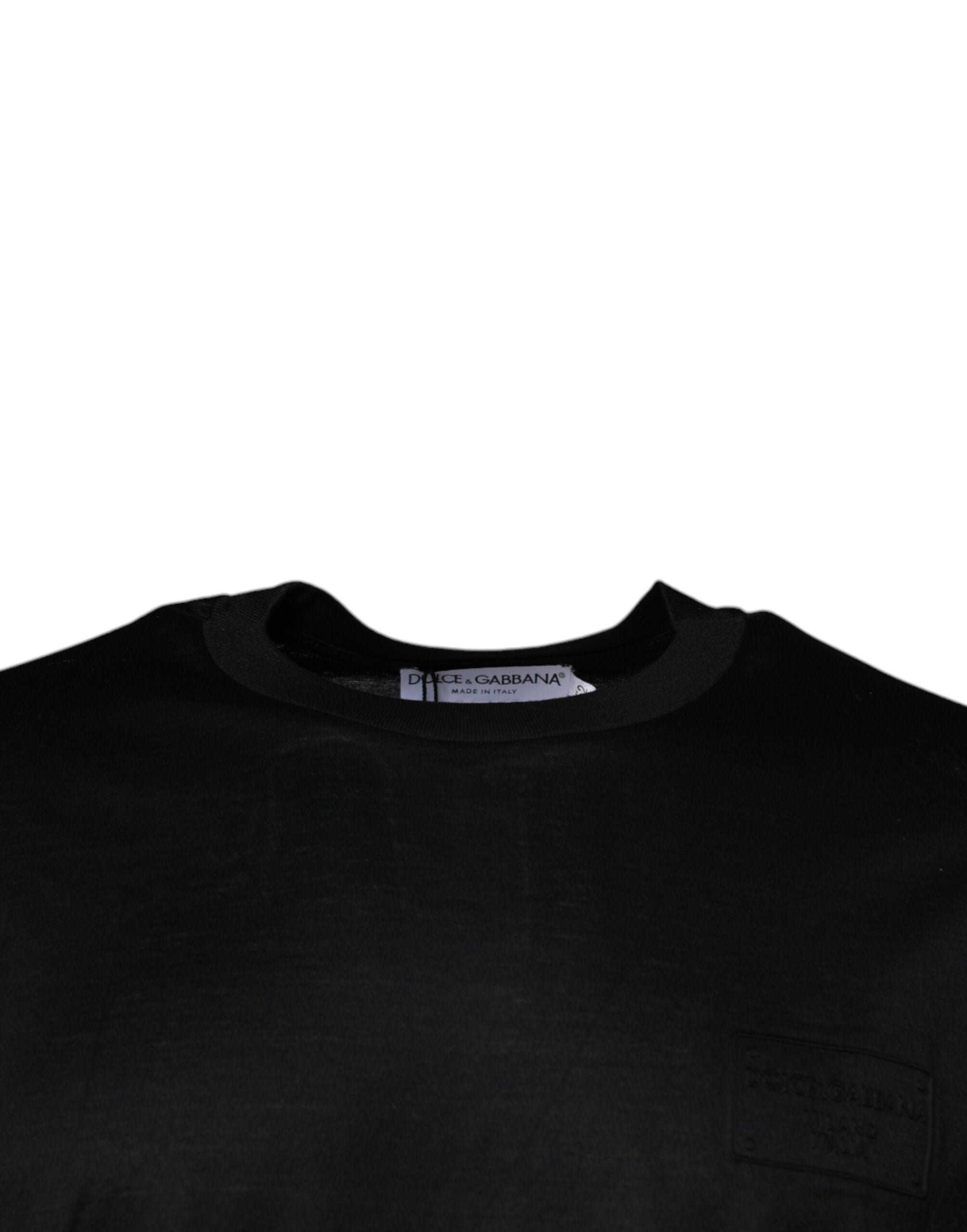 Black Crew Neck Short Sleeve T-shirt - ventzia