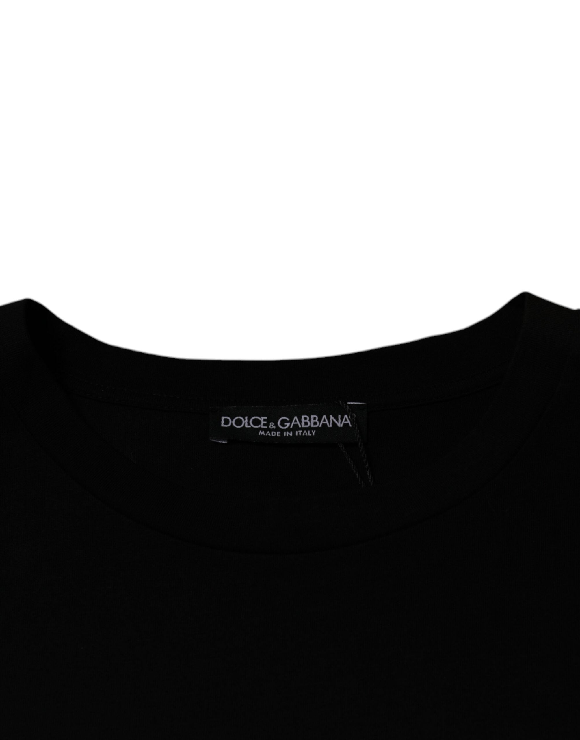 Black Crew Neck Short Sleeve T-shirt - ventzia