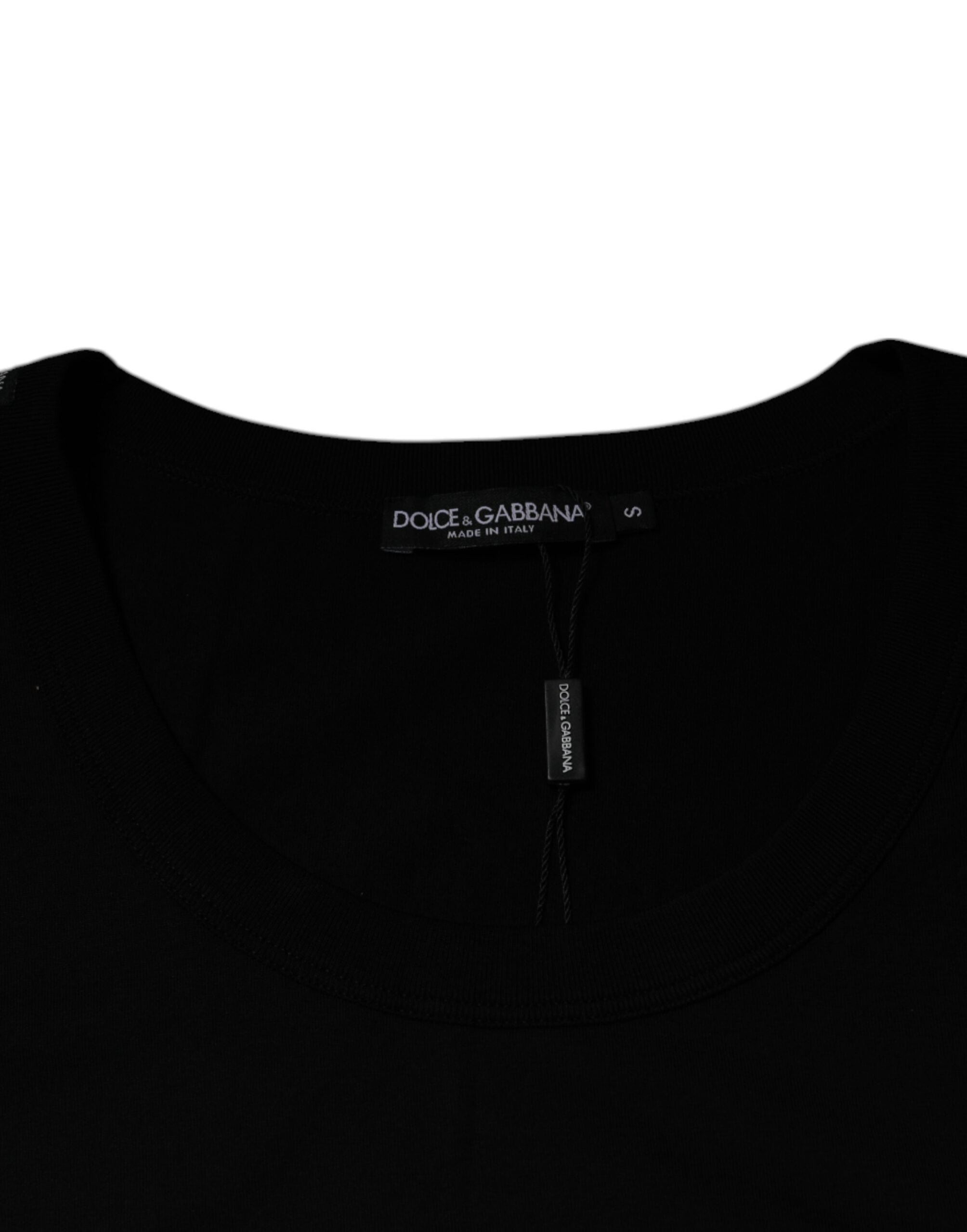 Black Cotton Round Neck Sleeveless T-shirt - ventzia