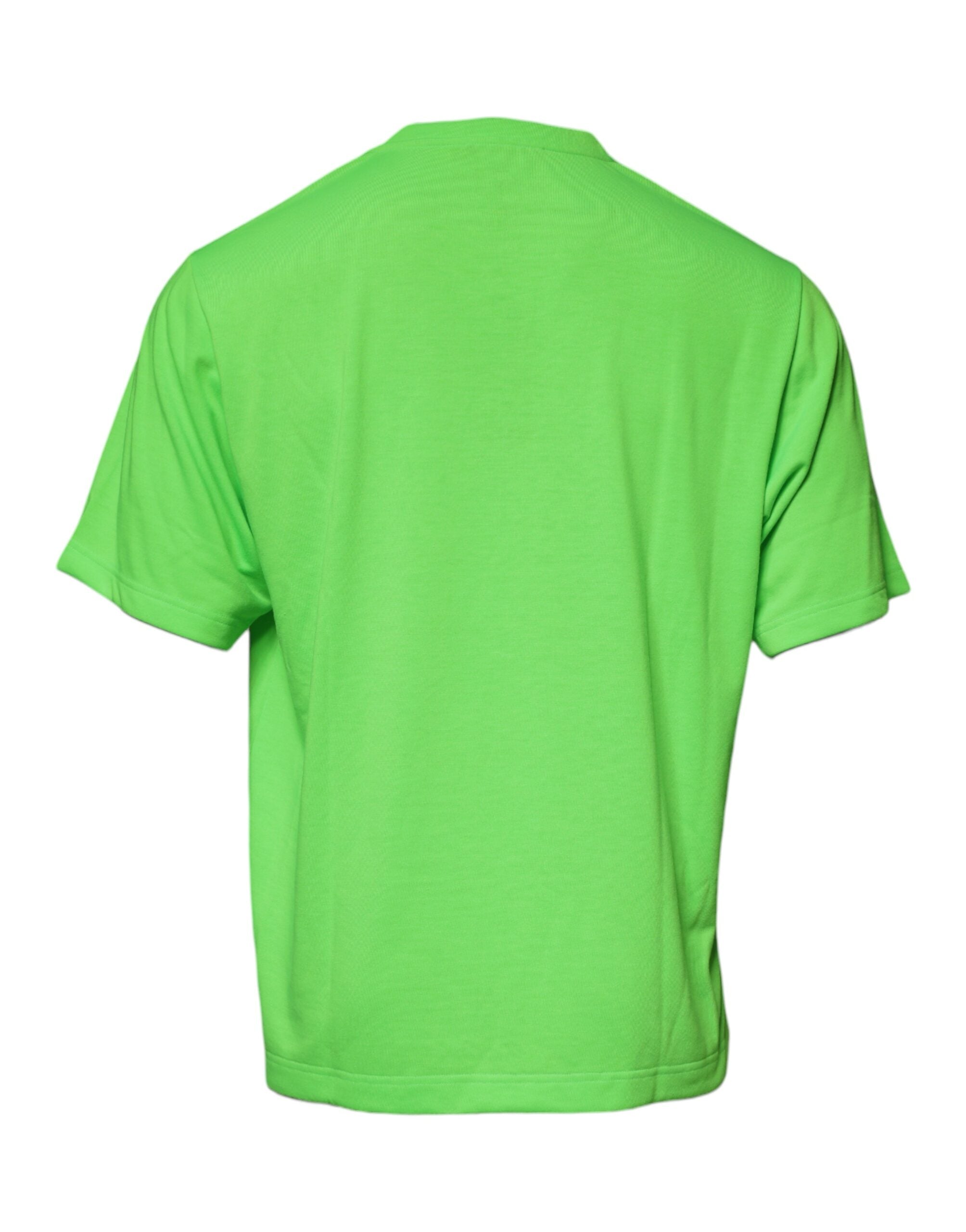 Green DG Logo Cotton Crew Neck T-shirt - ventzia