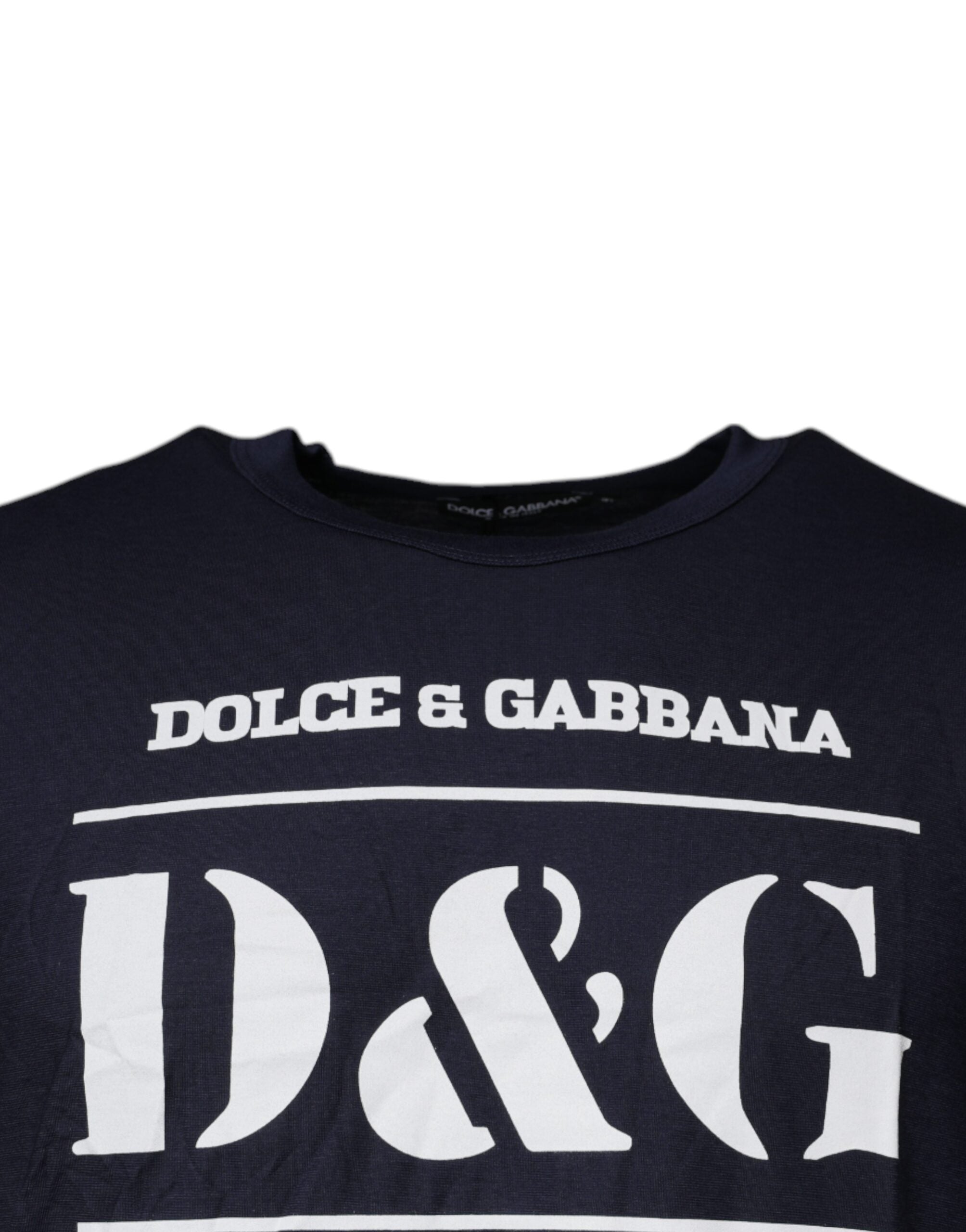 Blue D&G King Of Love Cotton Crew Neck T-shirt - ventzia