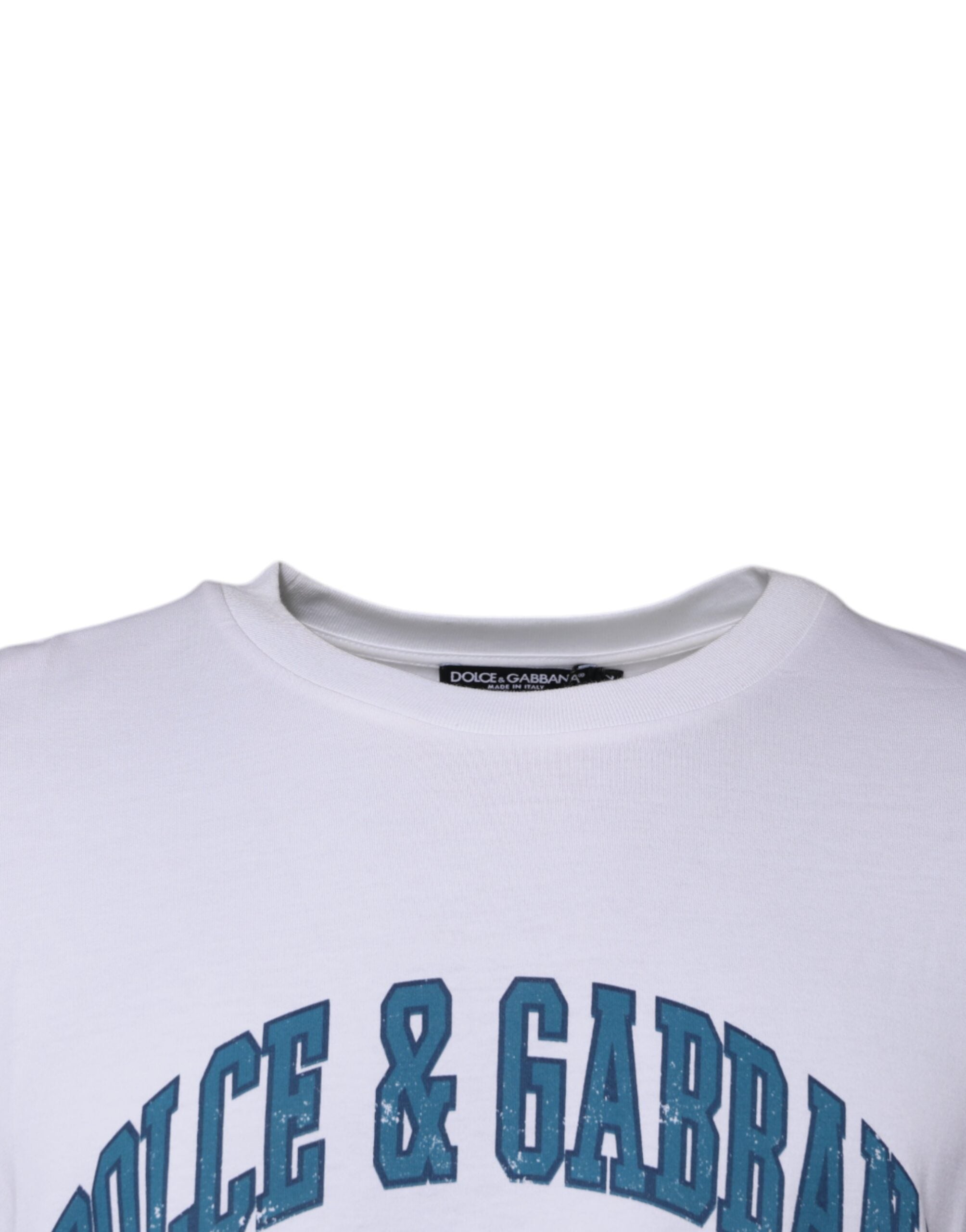 White DG Milano Cotton Crew Neck T-shirt - ventzia
