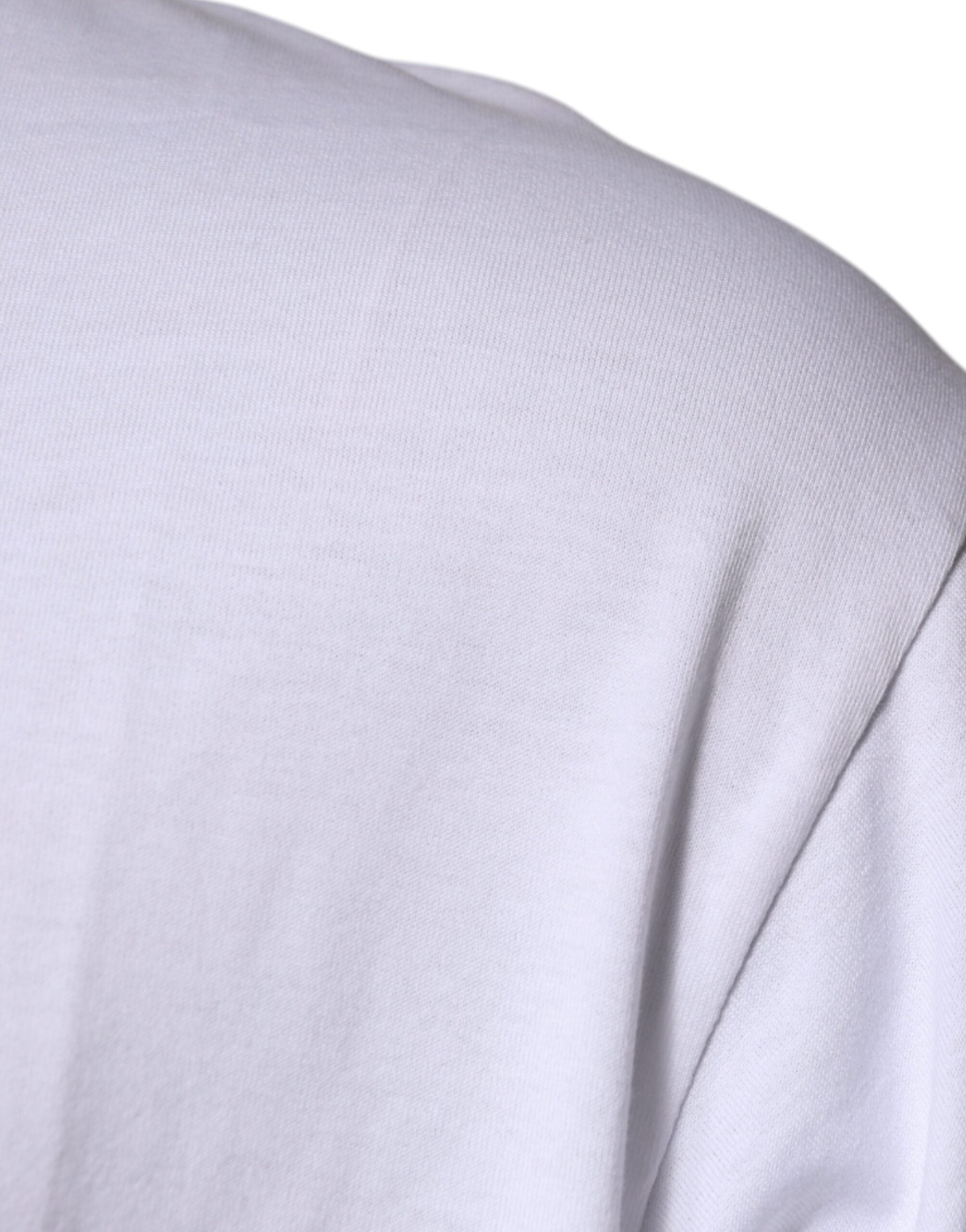 White DG Milano Cotton Crew Neck T-shirt - ventzia
