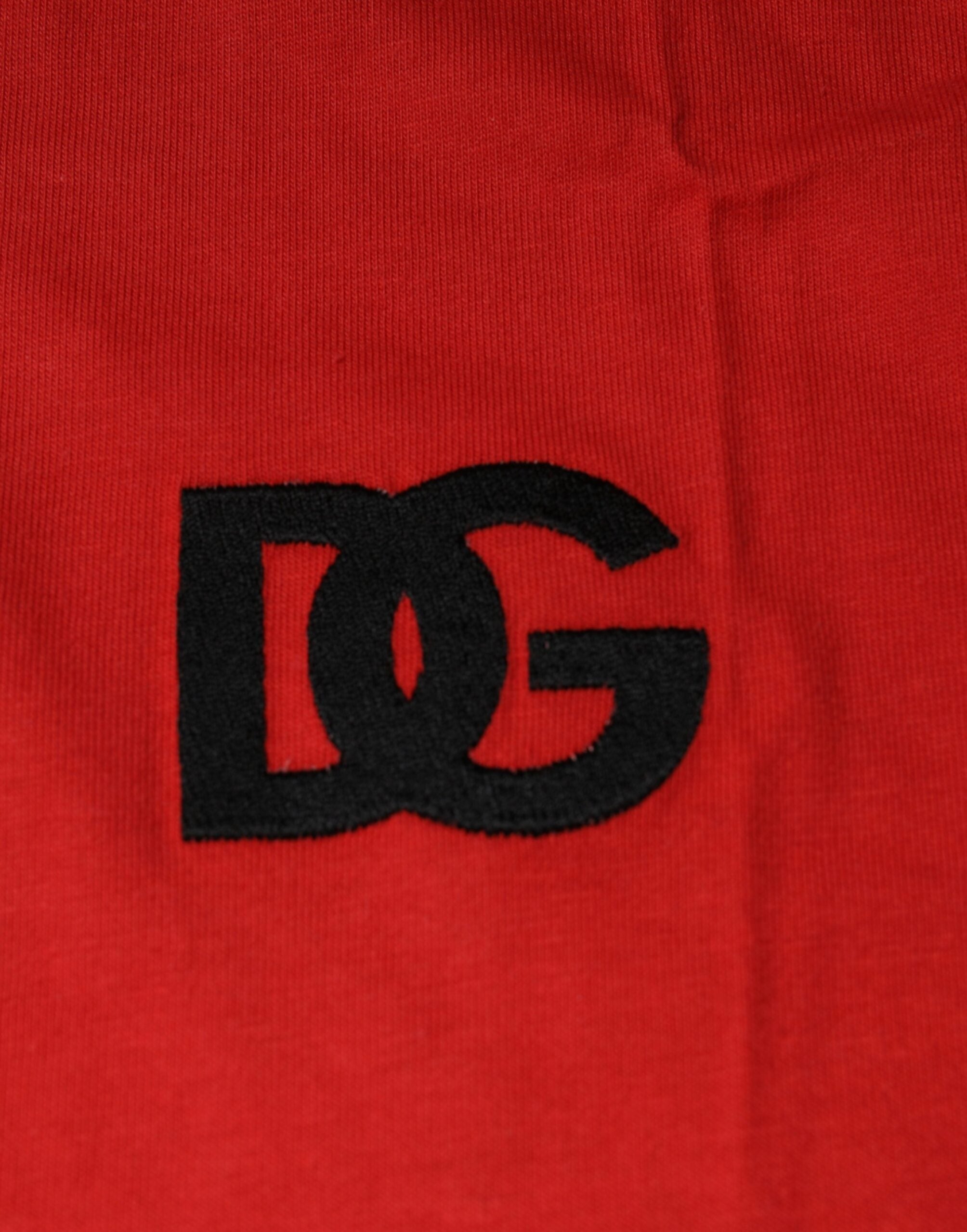 Red DG Logo Cotton Crew Neck T-shirt - ventzia