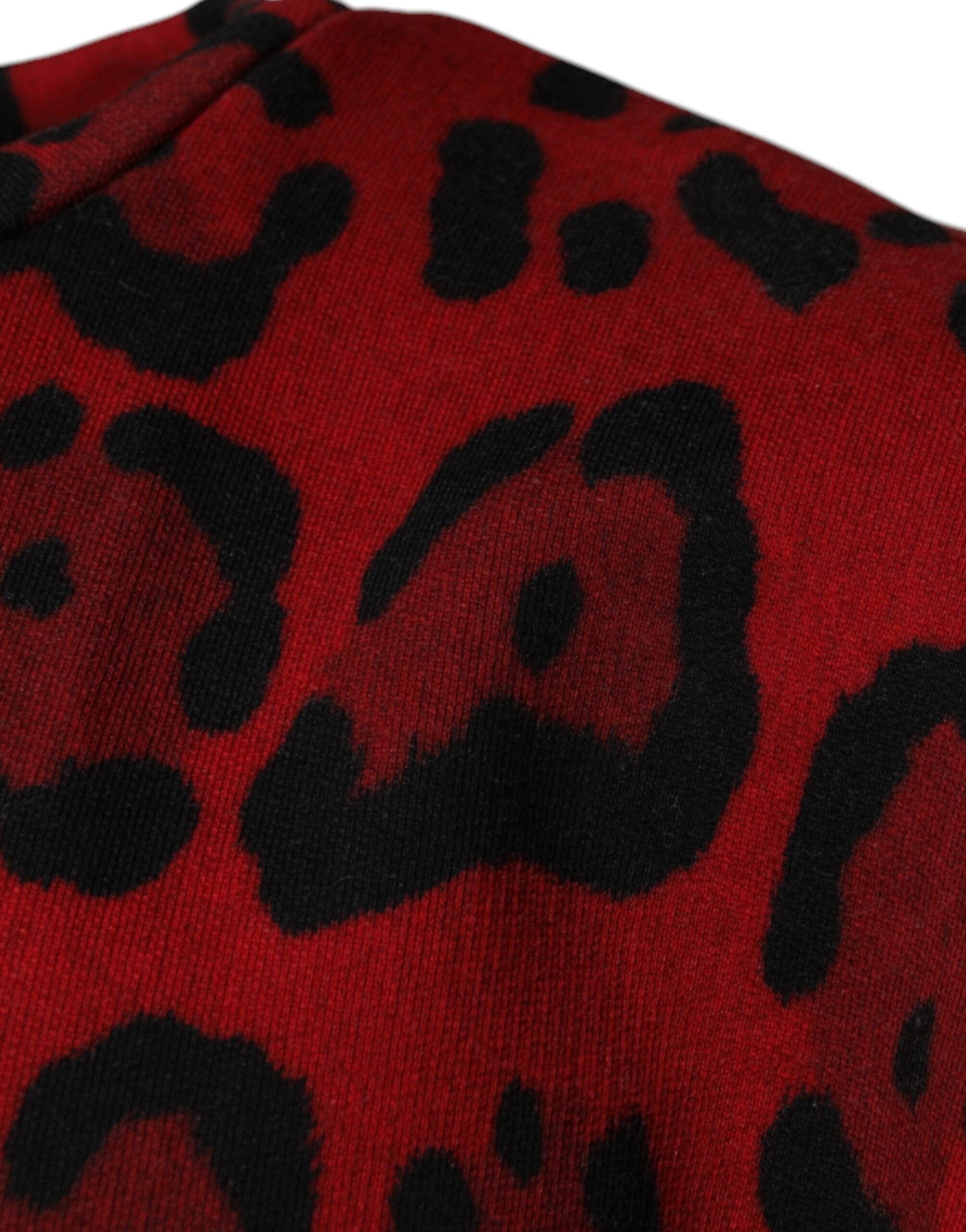 Red Leopard Print Cotton Sleeveless T-shirt - ventzia
