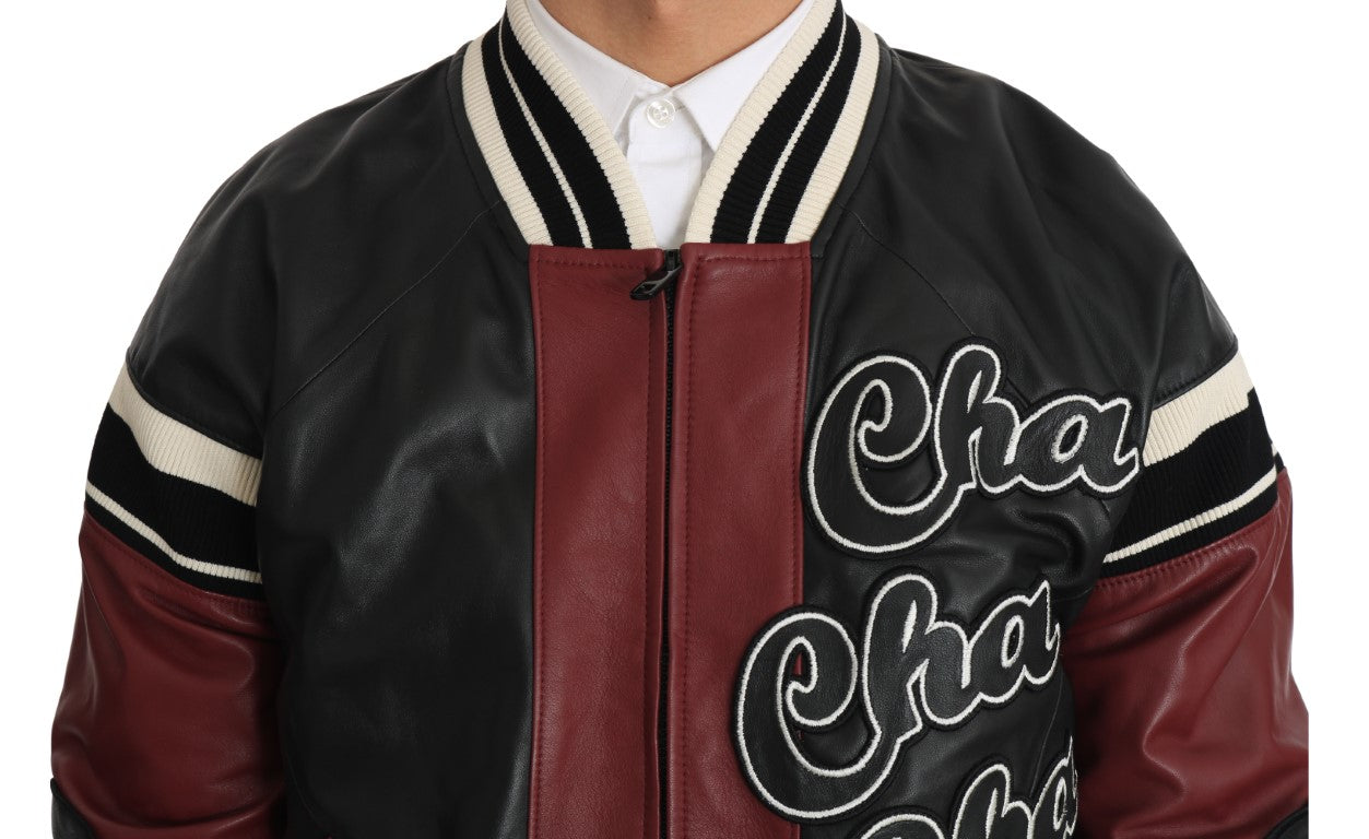 Exquisite Sheepskin Leather Bomber Jacket - ventzia