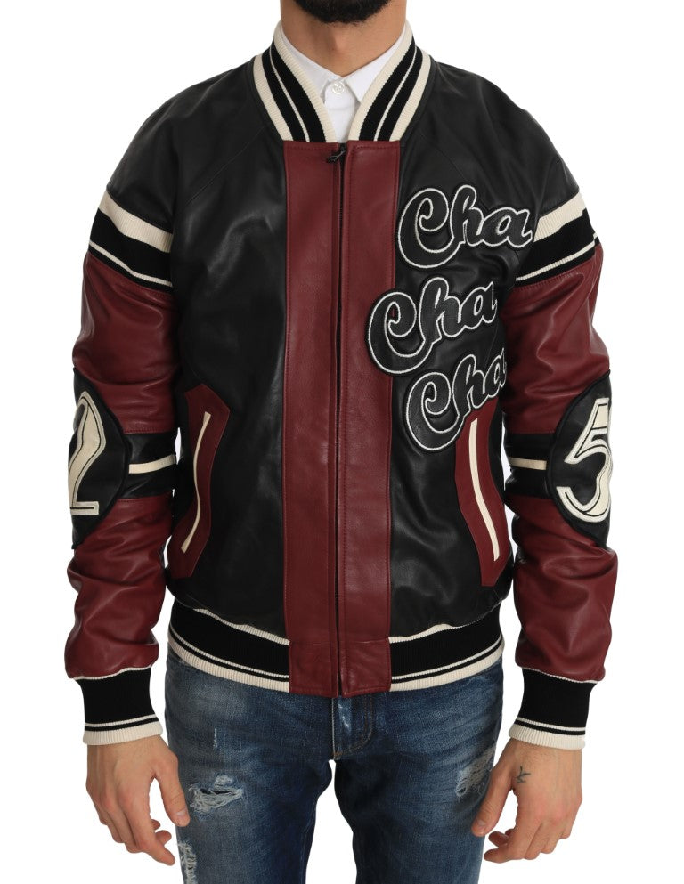 Exquisite Sheepskin Leather Bomber Jacket - ventzia