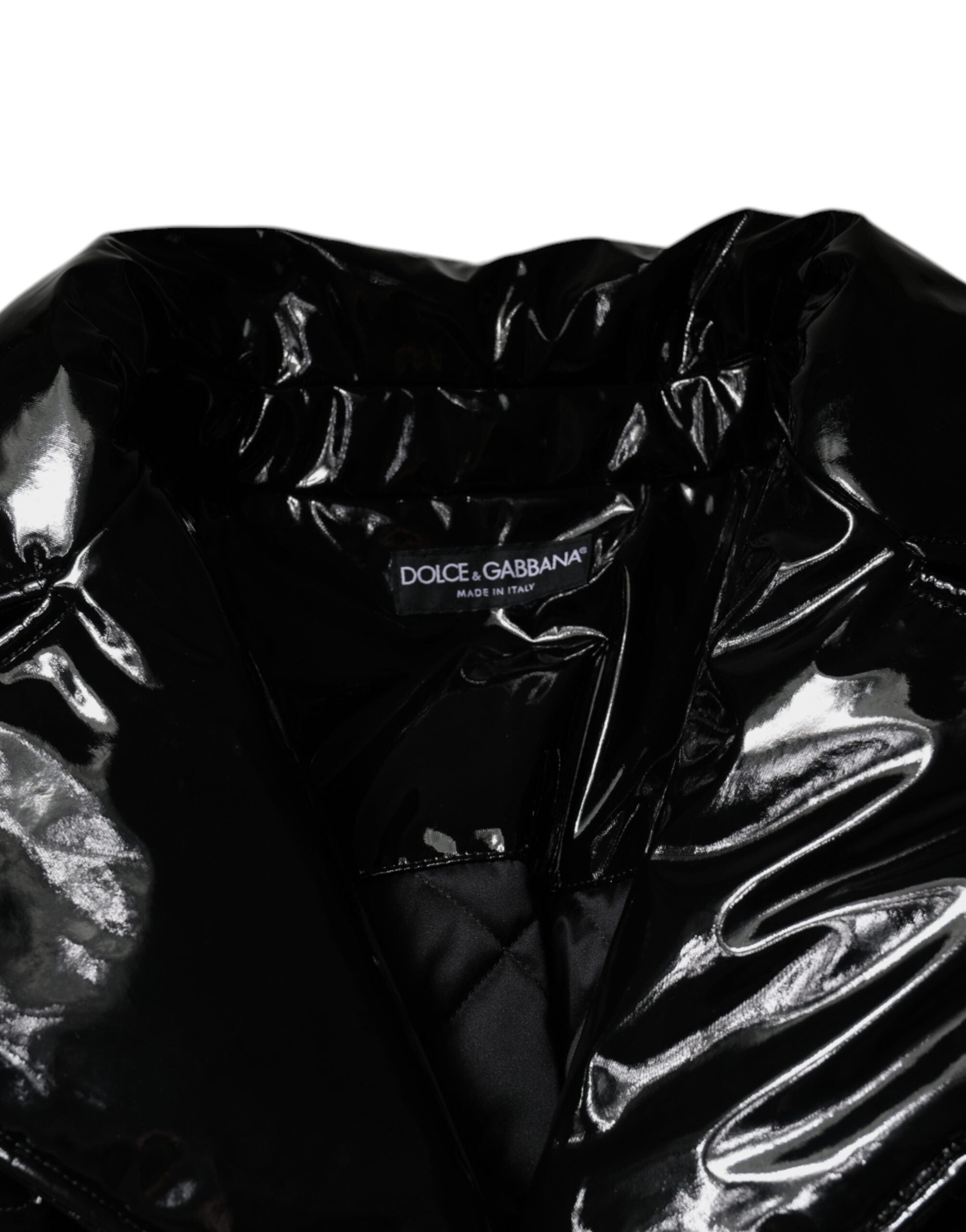 Black Polyester Button Down Blouson Jacket - ventzia