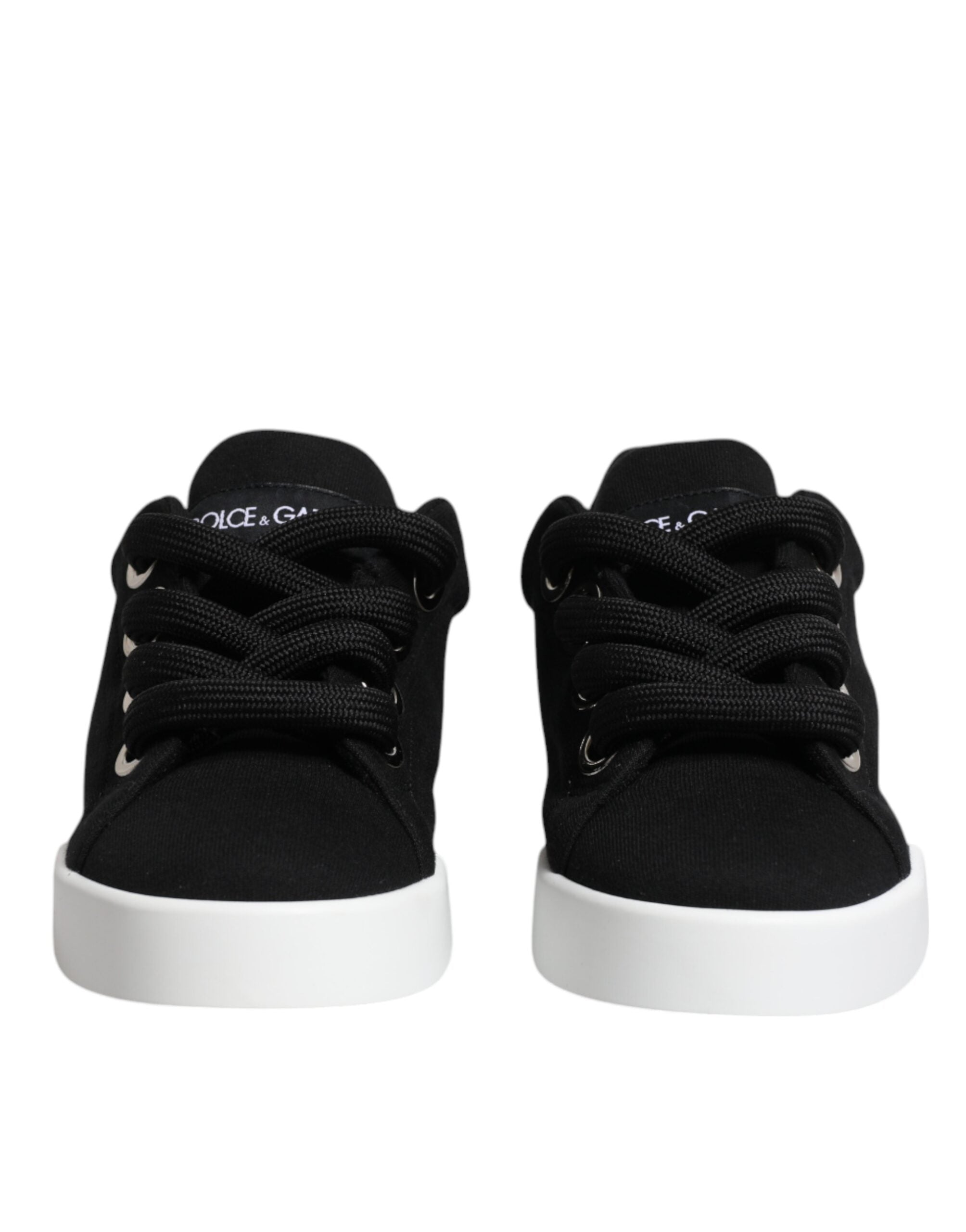 Black Portofino Low Top Sneakers Shoes - ventzia