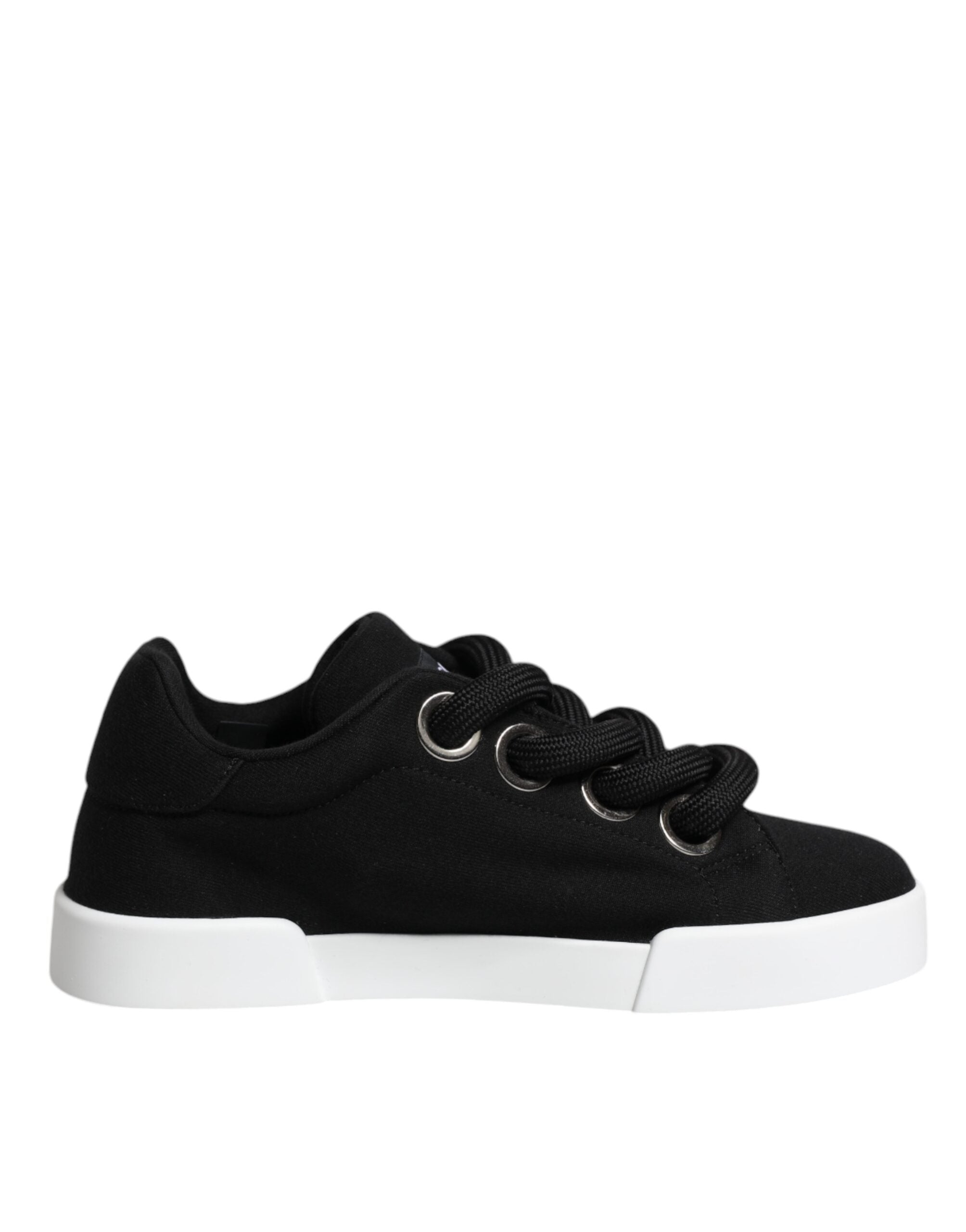 Black Portofino Low Top Sneakers Shoes - ventzia
