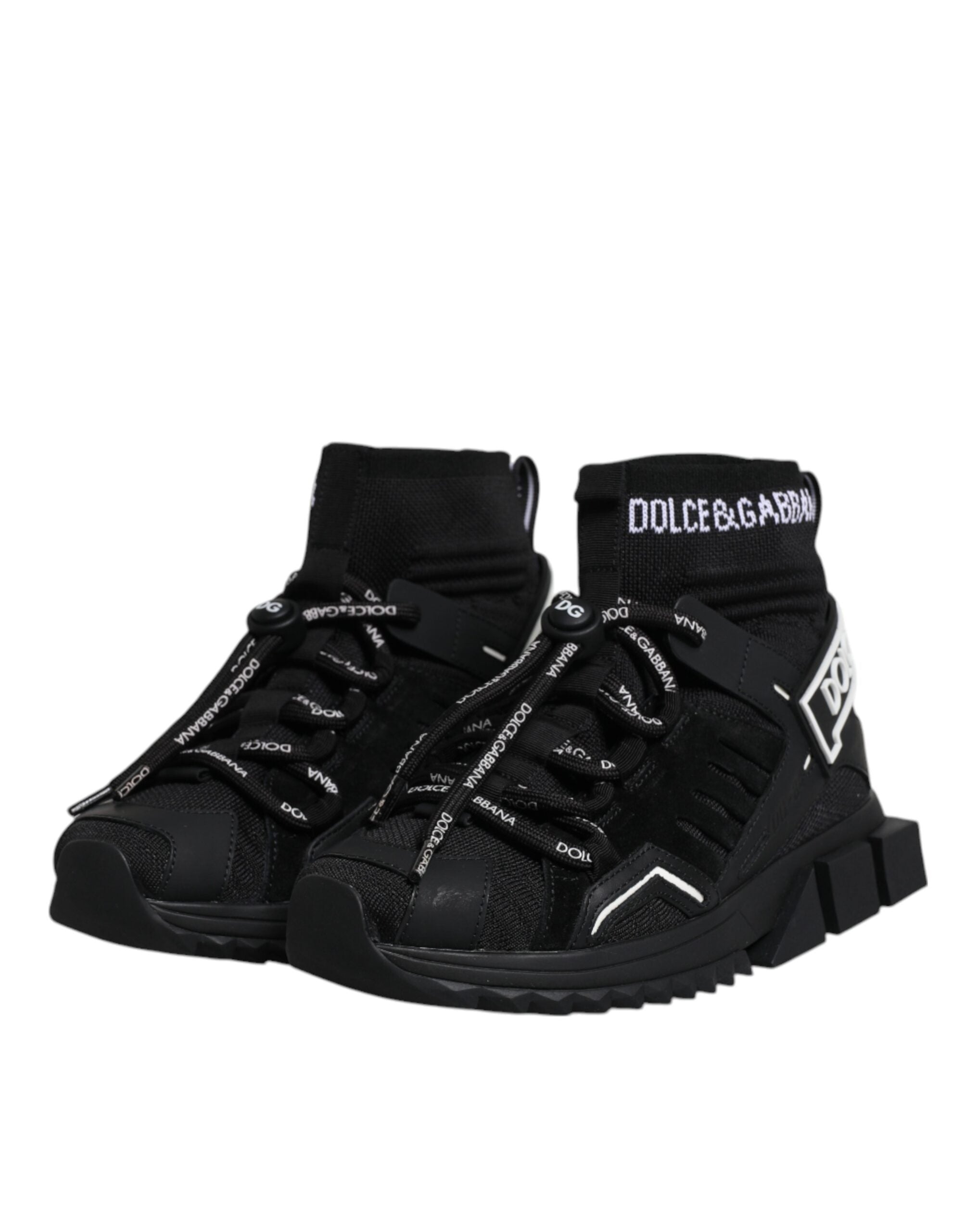 Black Sorrento Socks Logo Sneakers Shoes - ventzia