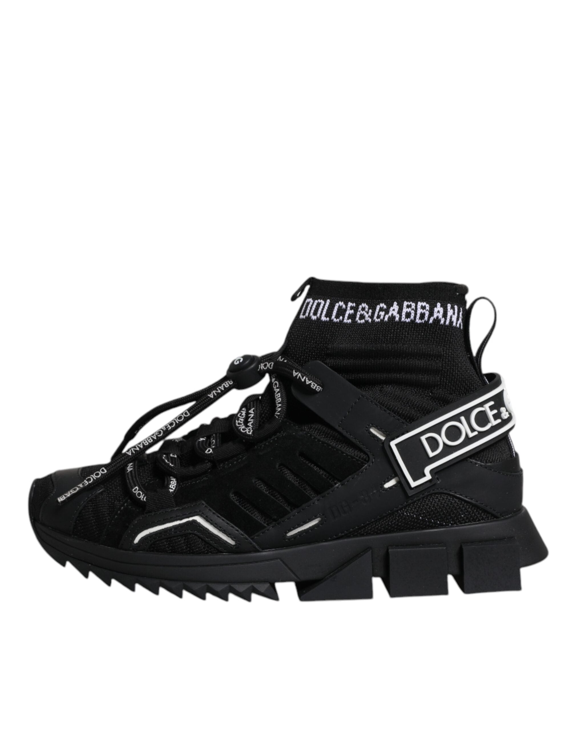 Black Sorrento Socks Logo Sneakers Shoes - ventzia