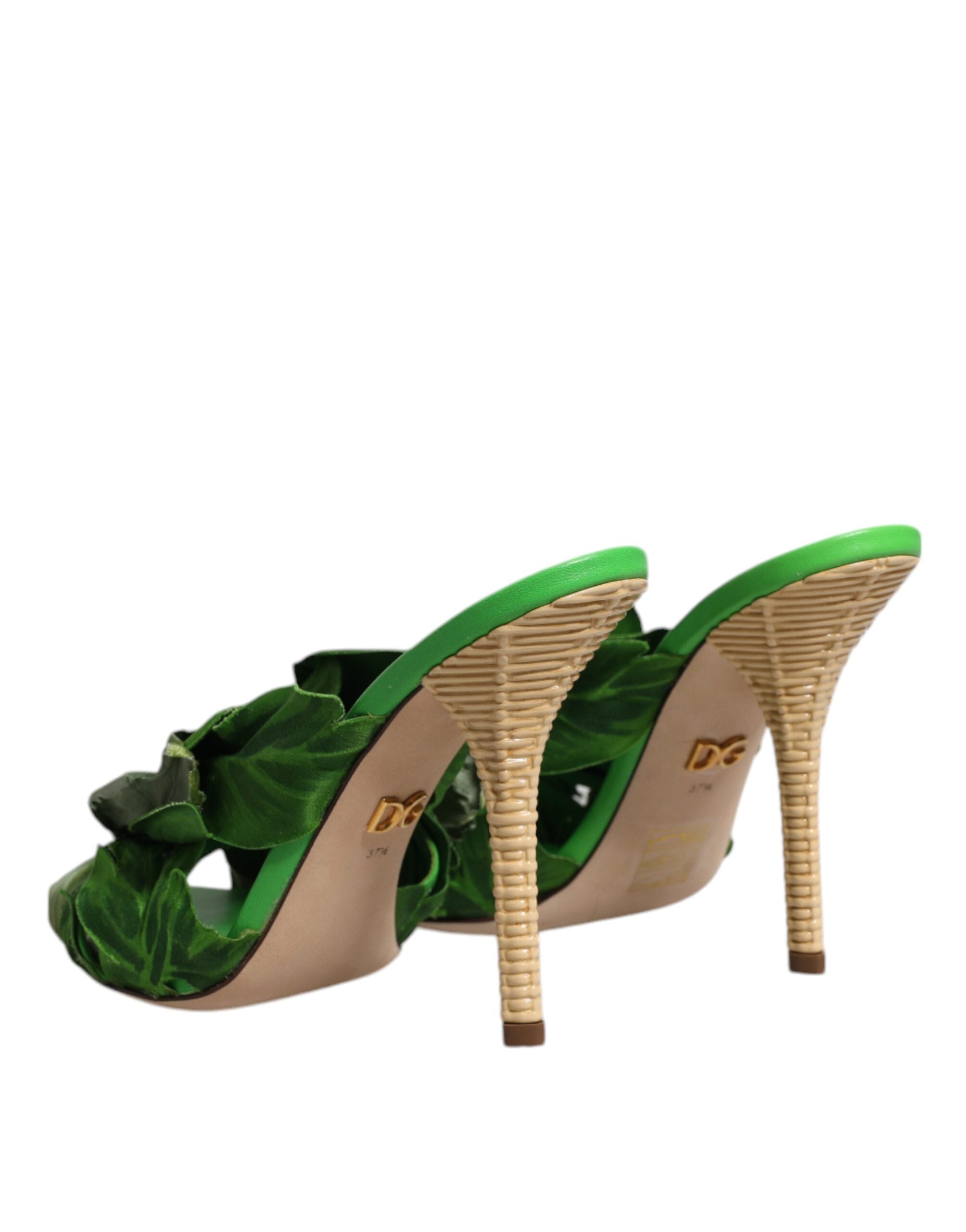 Green Crystal Slides KEIRA Sandal Shoes - ventzia
