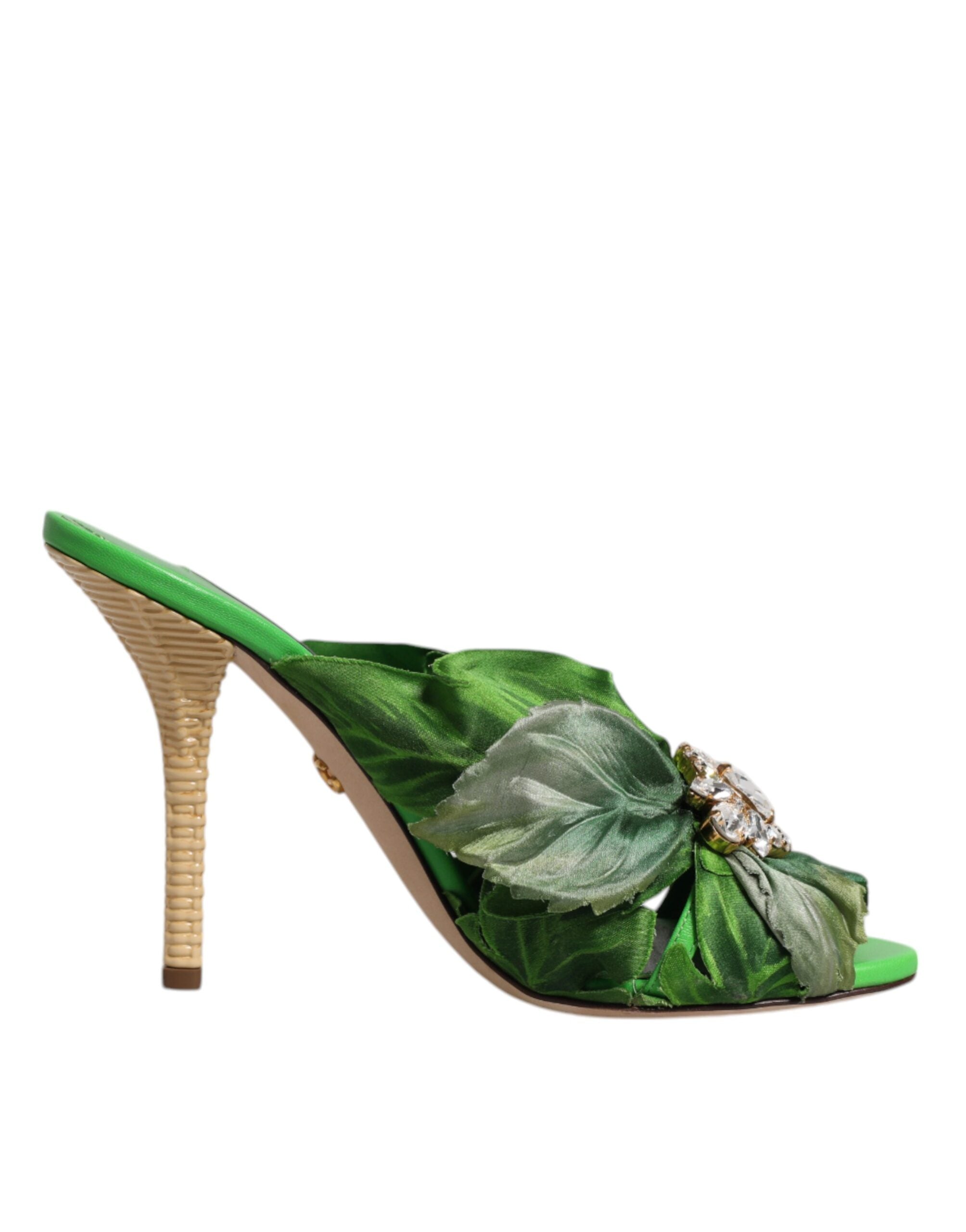 Green Crystal Slides KEIRA Sandal Shoes - ventzia