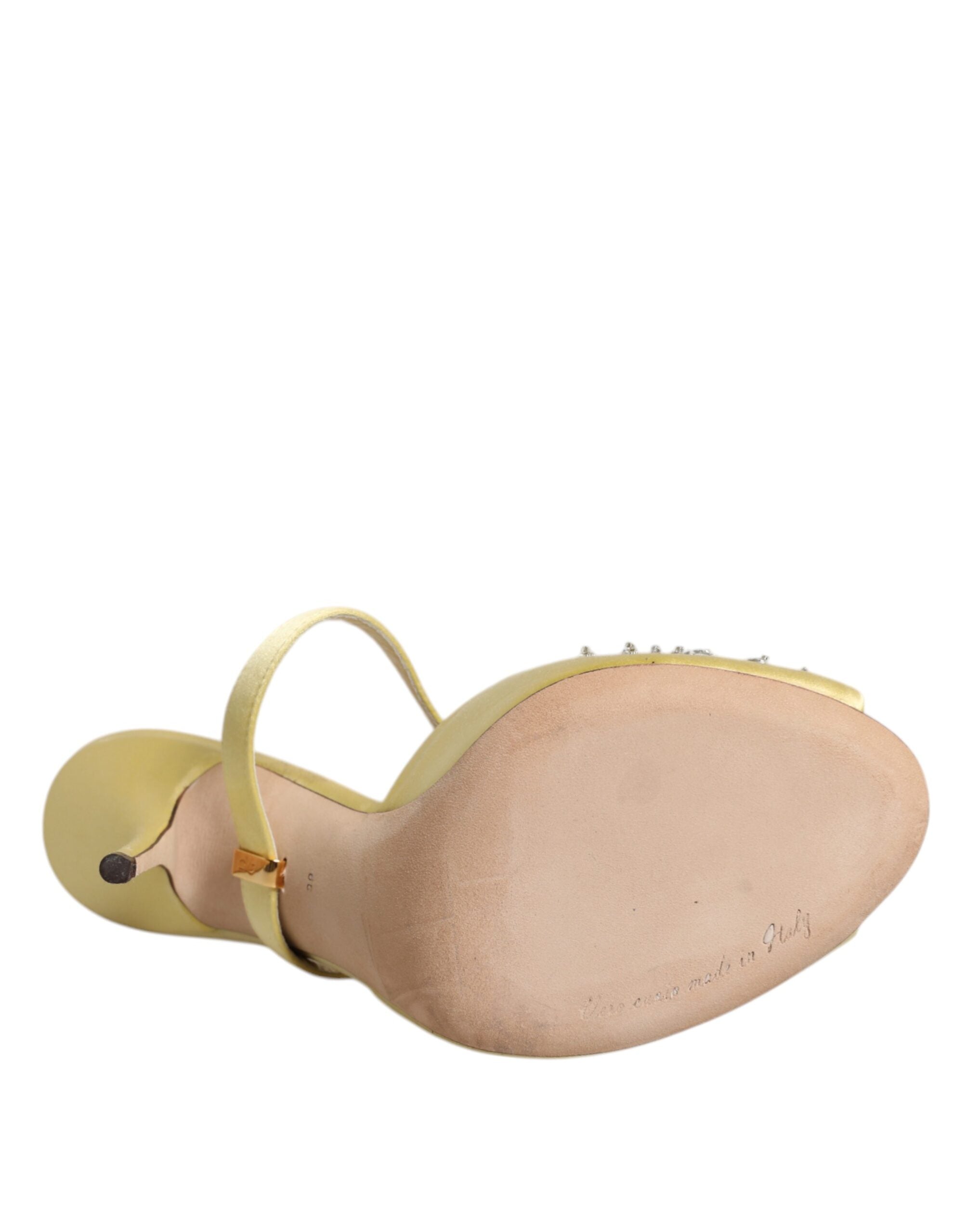 Yellow Crystal Slides KEIRA Sandals Shoes - ventzia