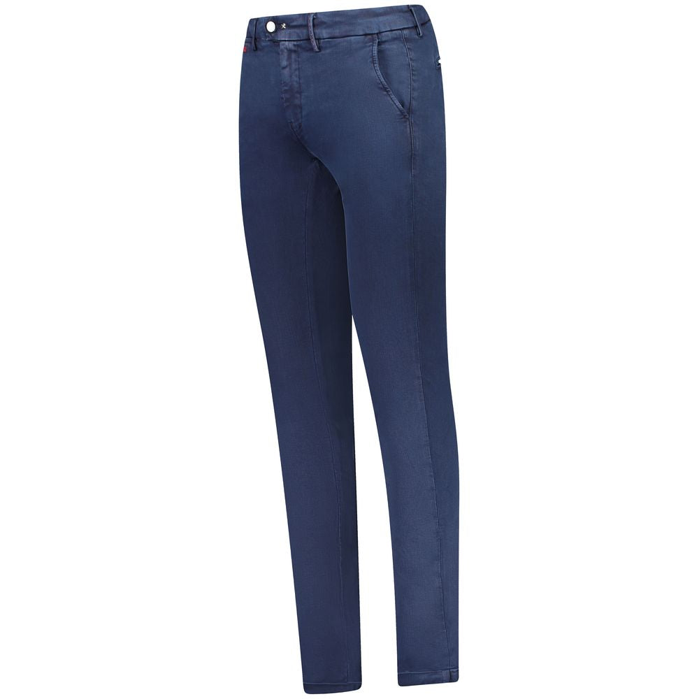 Blue Cotton Men Chino Trouser