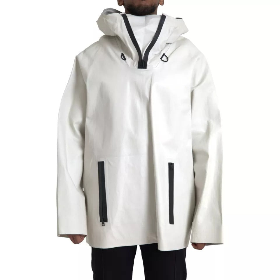 White Leather Men Waterproof Jacket Blouson - ventzia