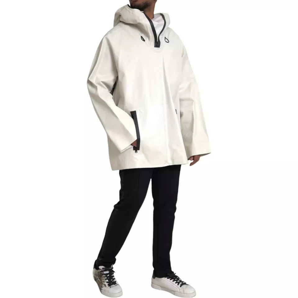White Leather Men Waterproof Jacket Blouson - ventzia